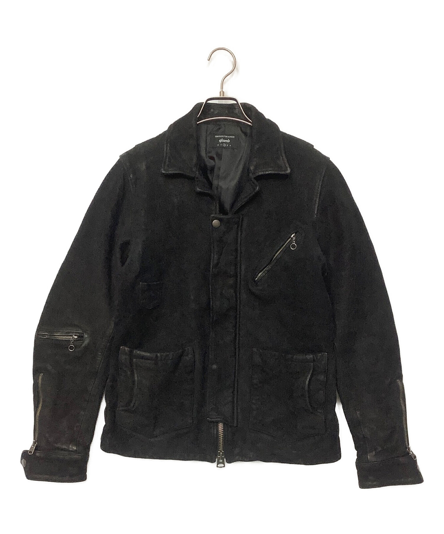 定価5.8万 glamb Durden leather JKT サイズ0 黒古着屋dropOutグラム