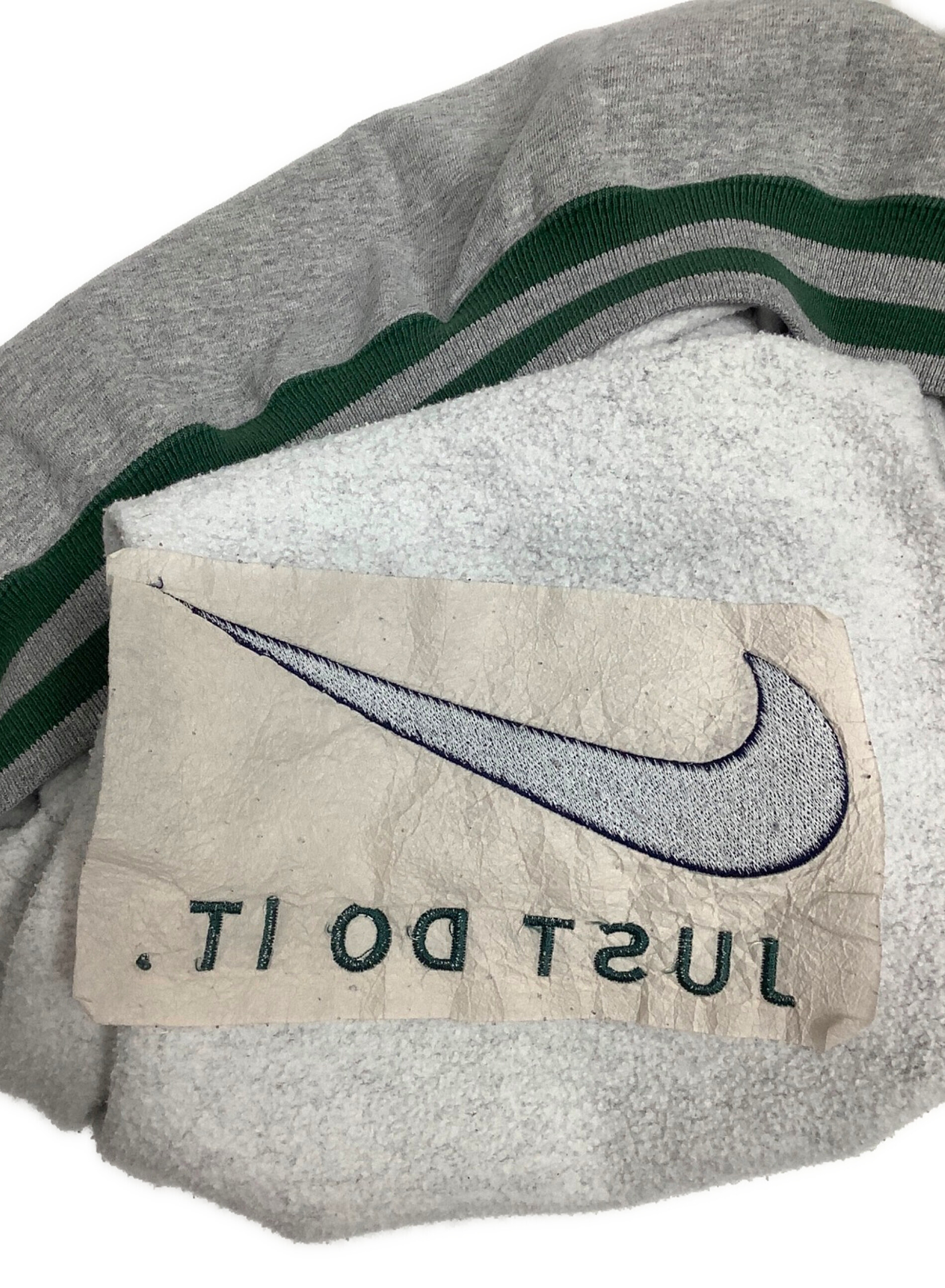 中古・古着通販】NIKE (ナイキ) ロゴ刺繍スウェット グレー×グリーン 