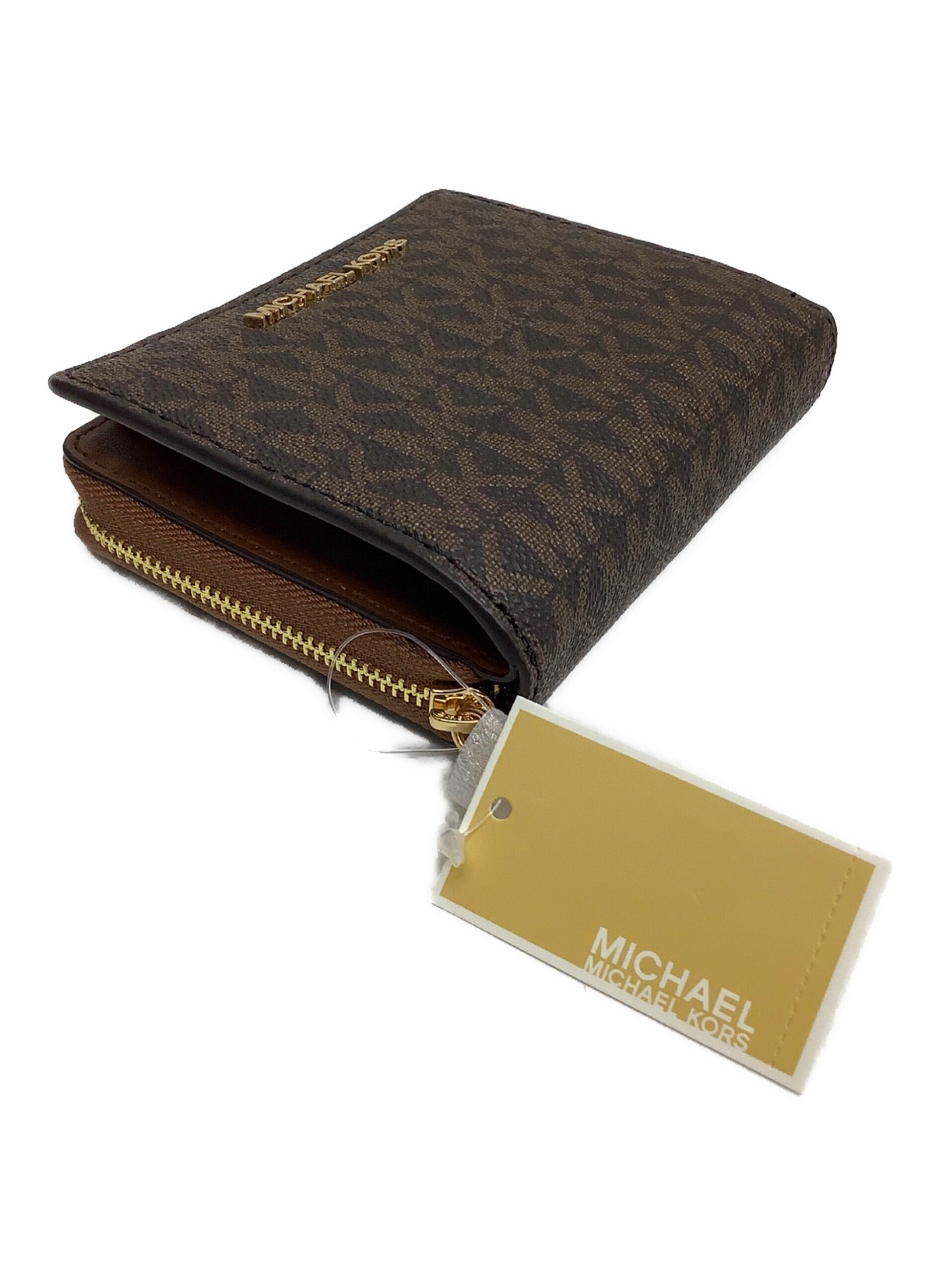 中古・古着通販】MICHAEL KORS (マイケルコース) 2つ折り財布 ブラウン