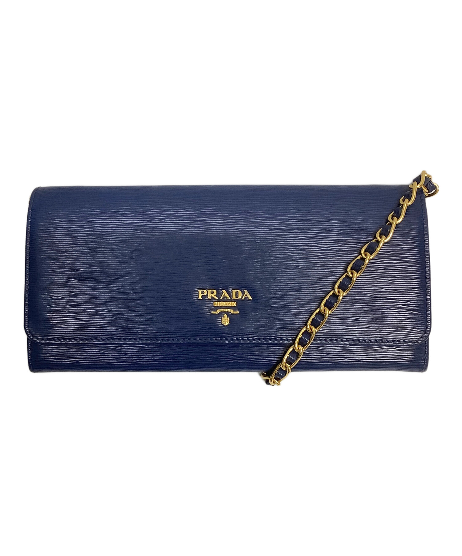 中古・古着通販】PRADA (プラダ) サフィアーノ チェーンウォレット ネイビー｜ブランド・古着通販 トレファク公式【TREFAC  FASHION】スマホサイト