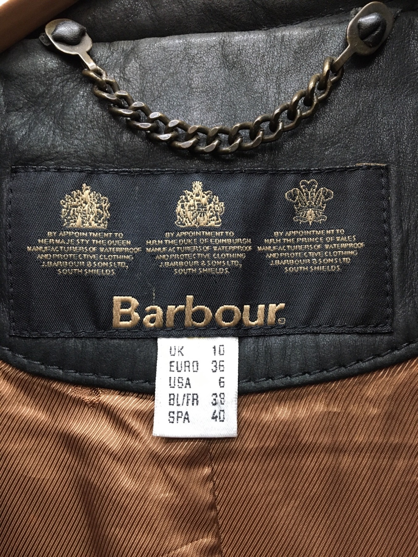 Barbour (バブアー) レザージャケット ブラック サイズ:US6
