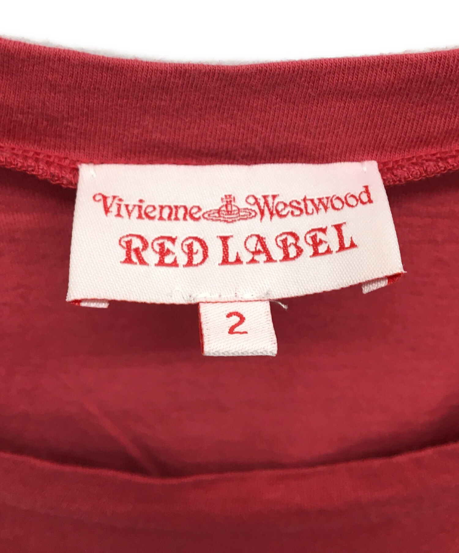 Vivienne Westwood RED LABEL (ヴィヴィアンウエストウッドレッドレーベル) ノースリーブカットソー レッド サイズ:2
