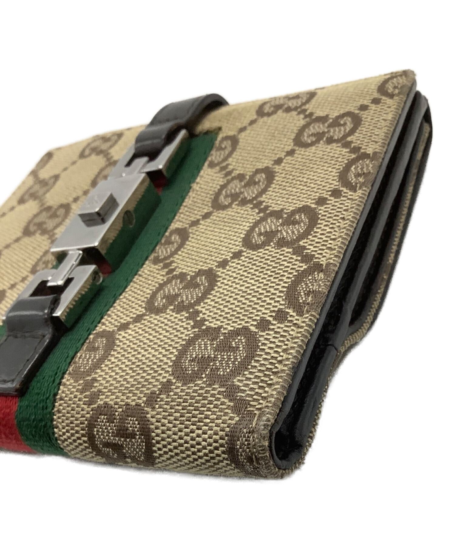 中古・古着通販】GUCCI (グッチ) ジャッキー2つ折り財布 ブラウン