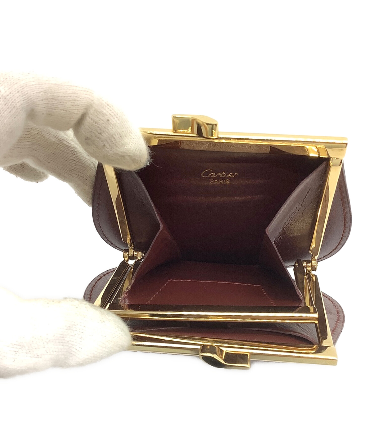2日まで】Cartier カルティエ財布 コインケース がま口財布 ボルドー 
