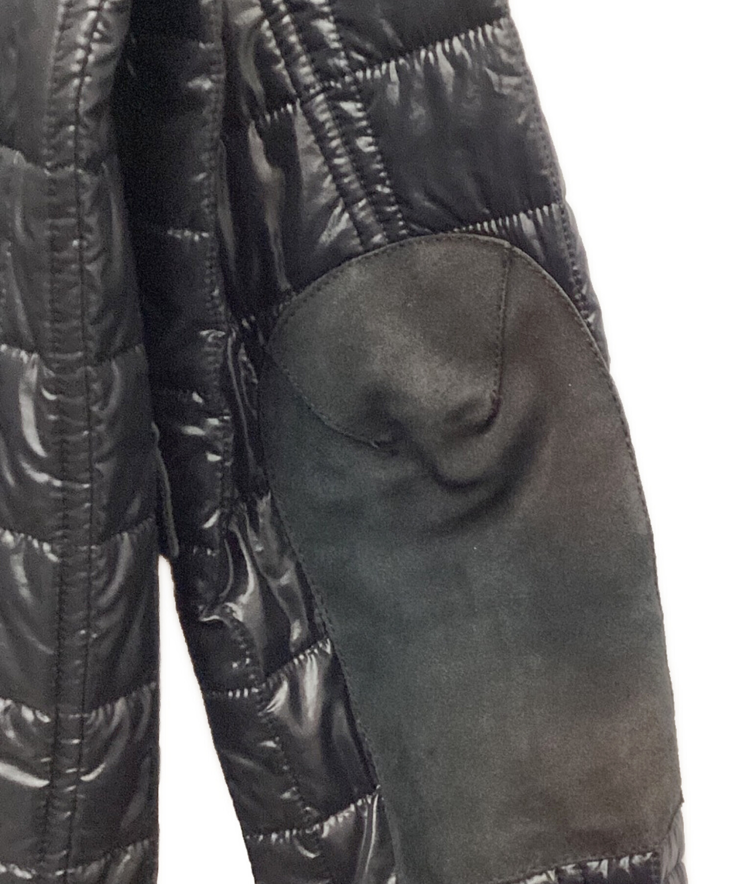 GUCCI (グッチ) スウェード切替キルティングジャケット ブラック サイズ:50