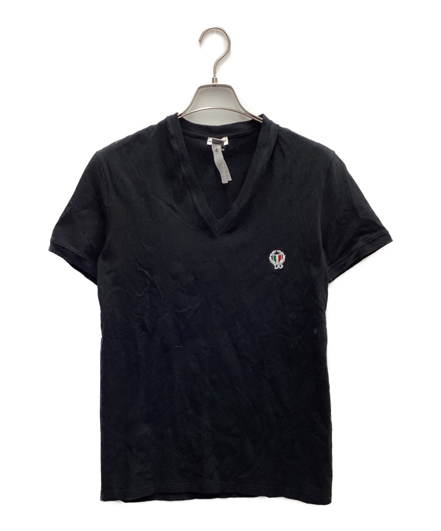 DOLCE & GABBANA (ドルチェ＆ガッバーナ) VネックTシャツ ブラック サイズ:UK36