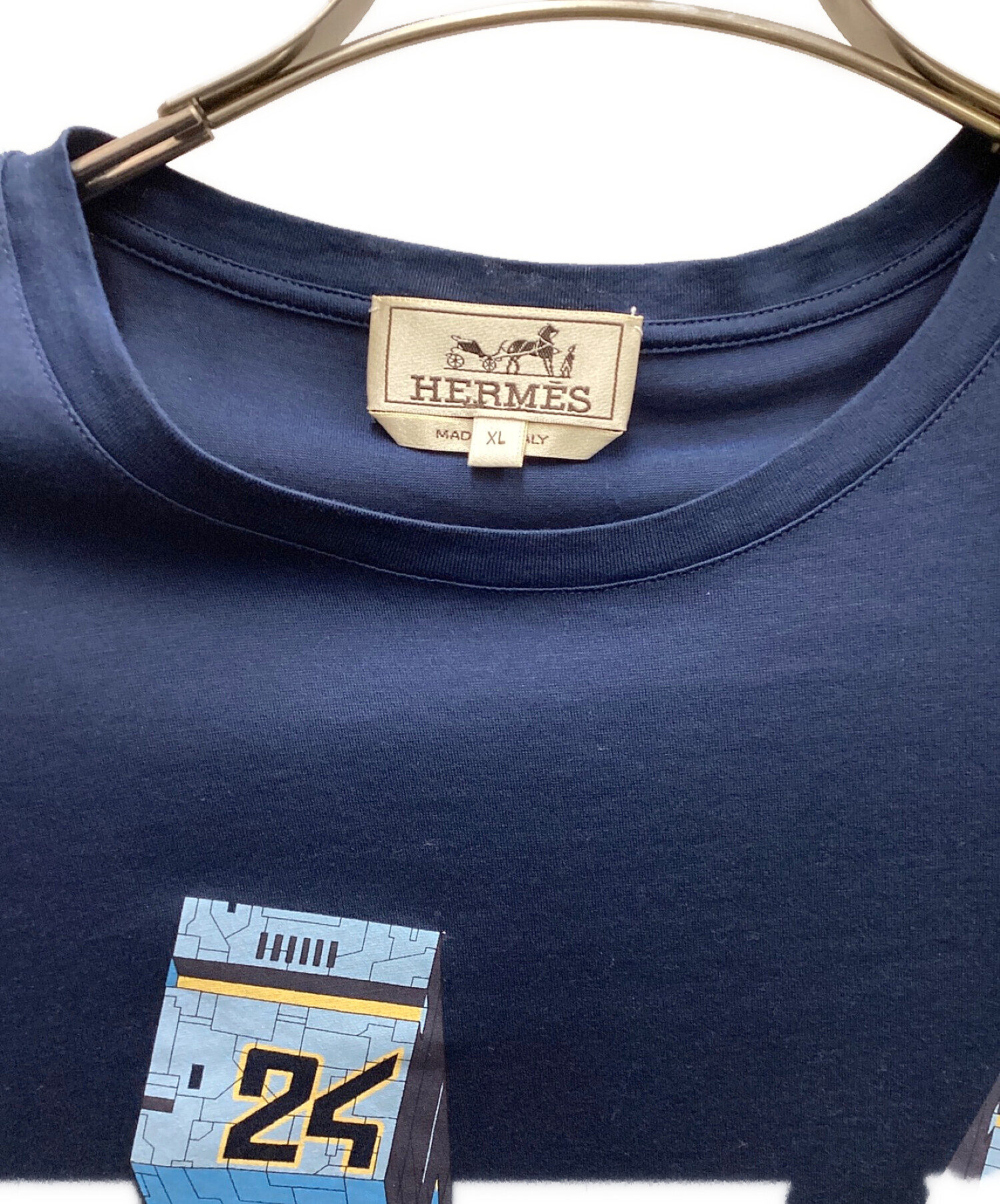 中古・古着通販】HERMES (エルメス) プリントTシャツ ネイビー サイズ:XL｜ブランド・古着通販 トレファク公式【TREFAC  FASHION】スマホサイト