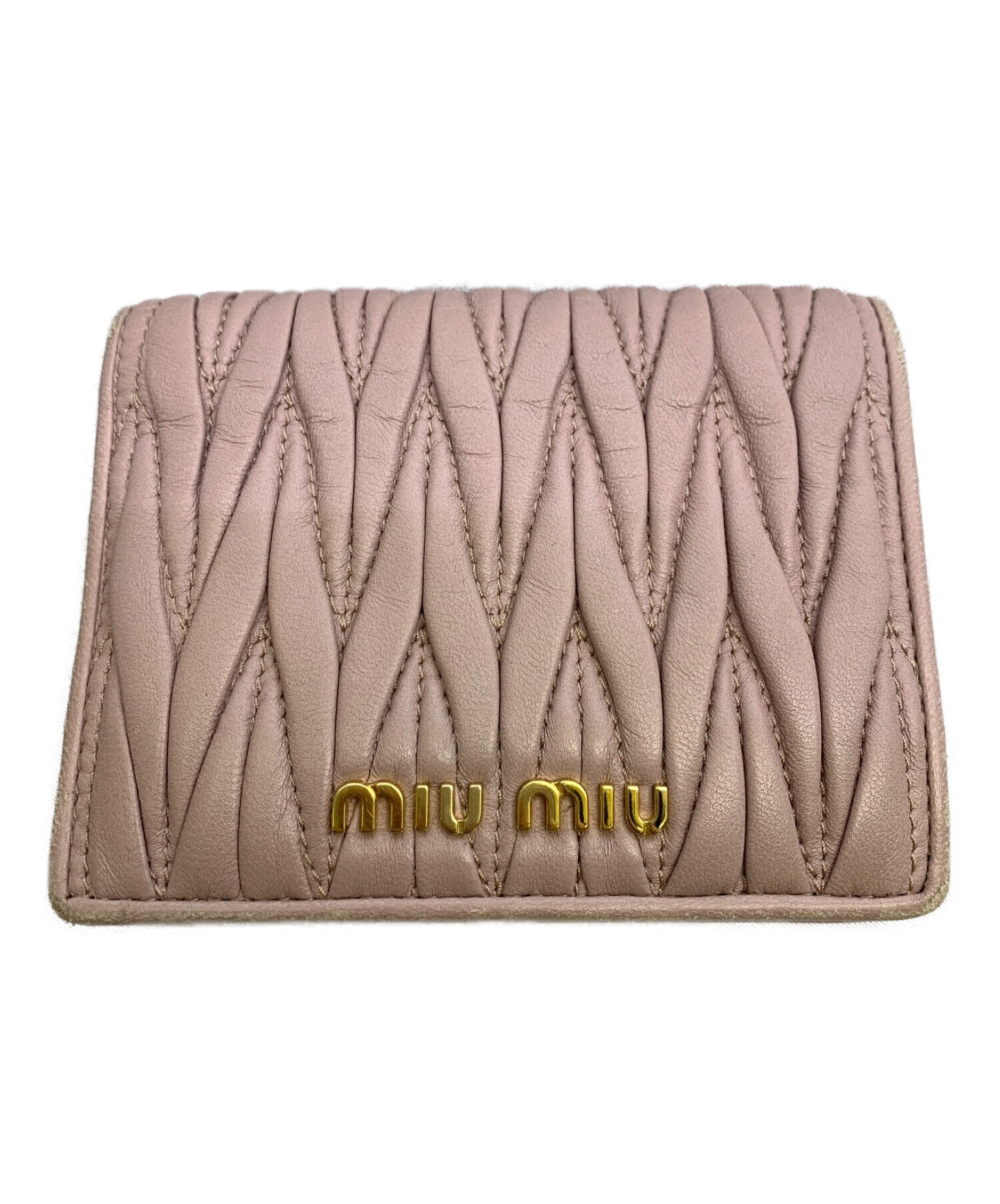 中古・古着通販】MIU MIU (ミュウミュウ) 2つ折り財布 ピンク