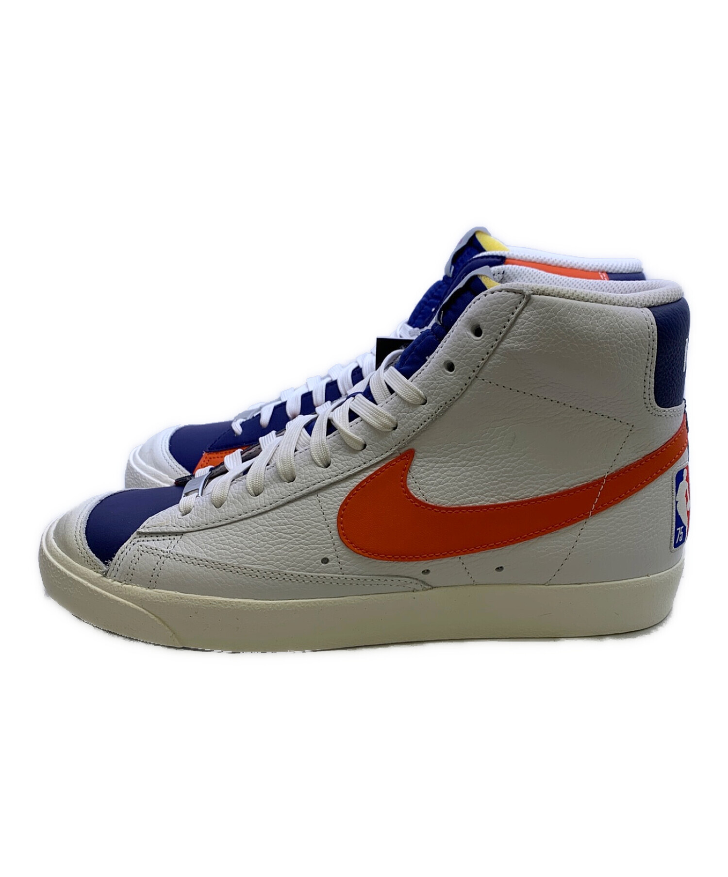 NIKE (ナイキ) NIKE BLAZER MID 77 EMB ネイビー×オレンジ サイズ:29