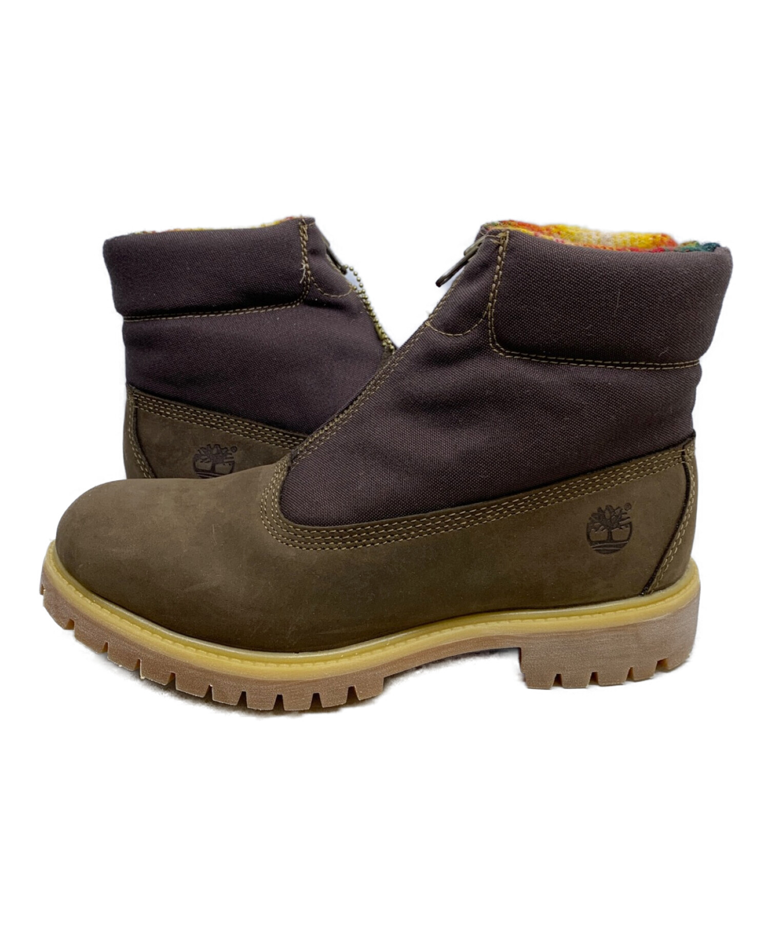 Timberland×WOOLRICH (ティンバーランド×ウールリッチ) ワークブーツ ブラウン サイズ:25.5