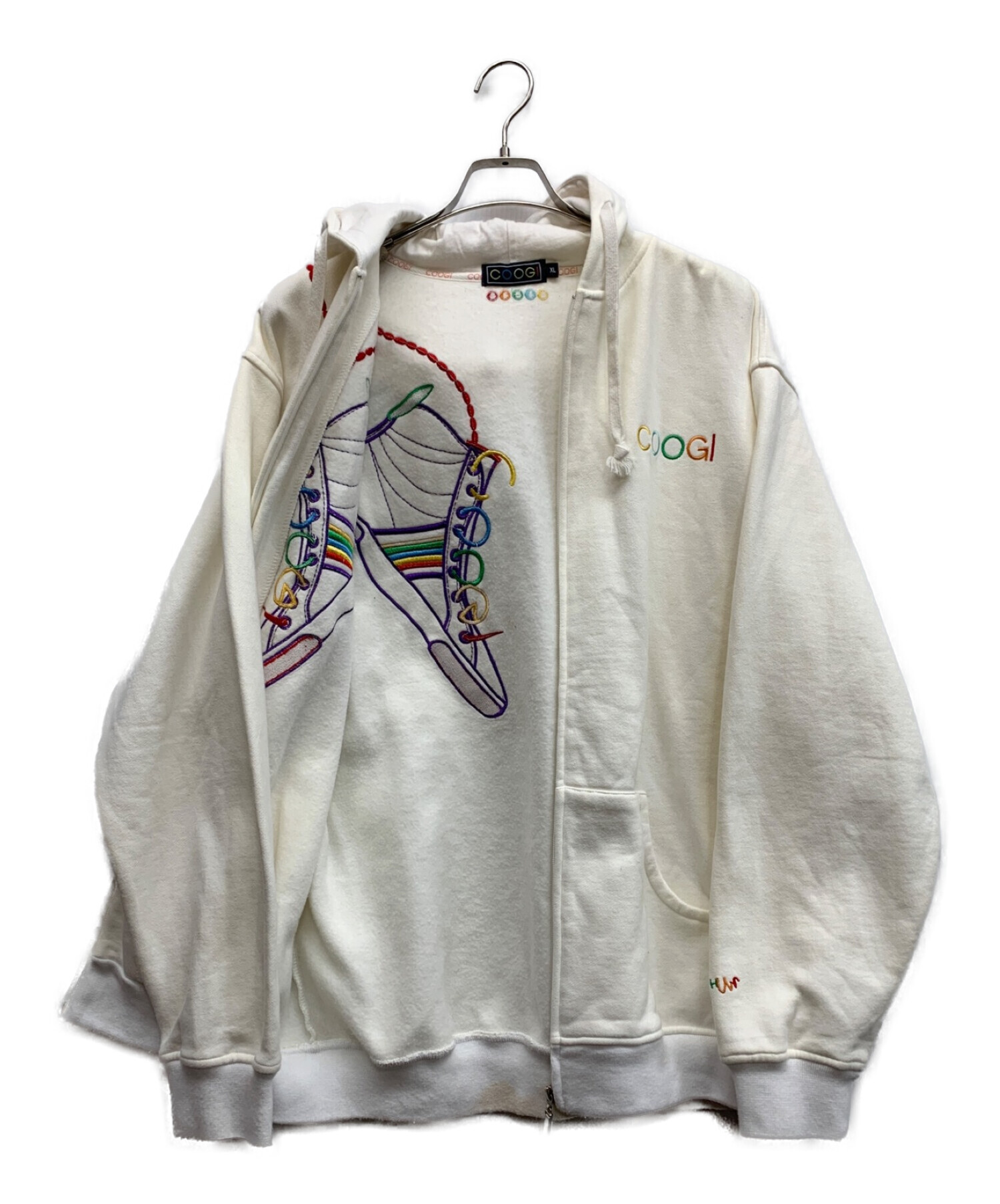 中古・古着通販】Coogi (クージー) ジップパーカー ホワイト サイズ:XL