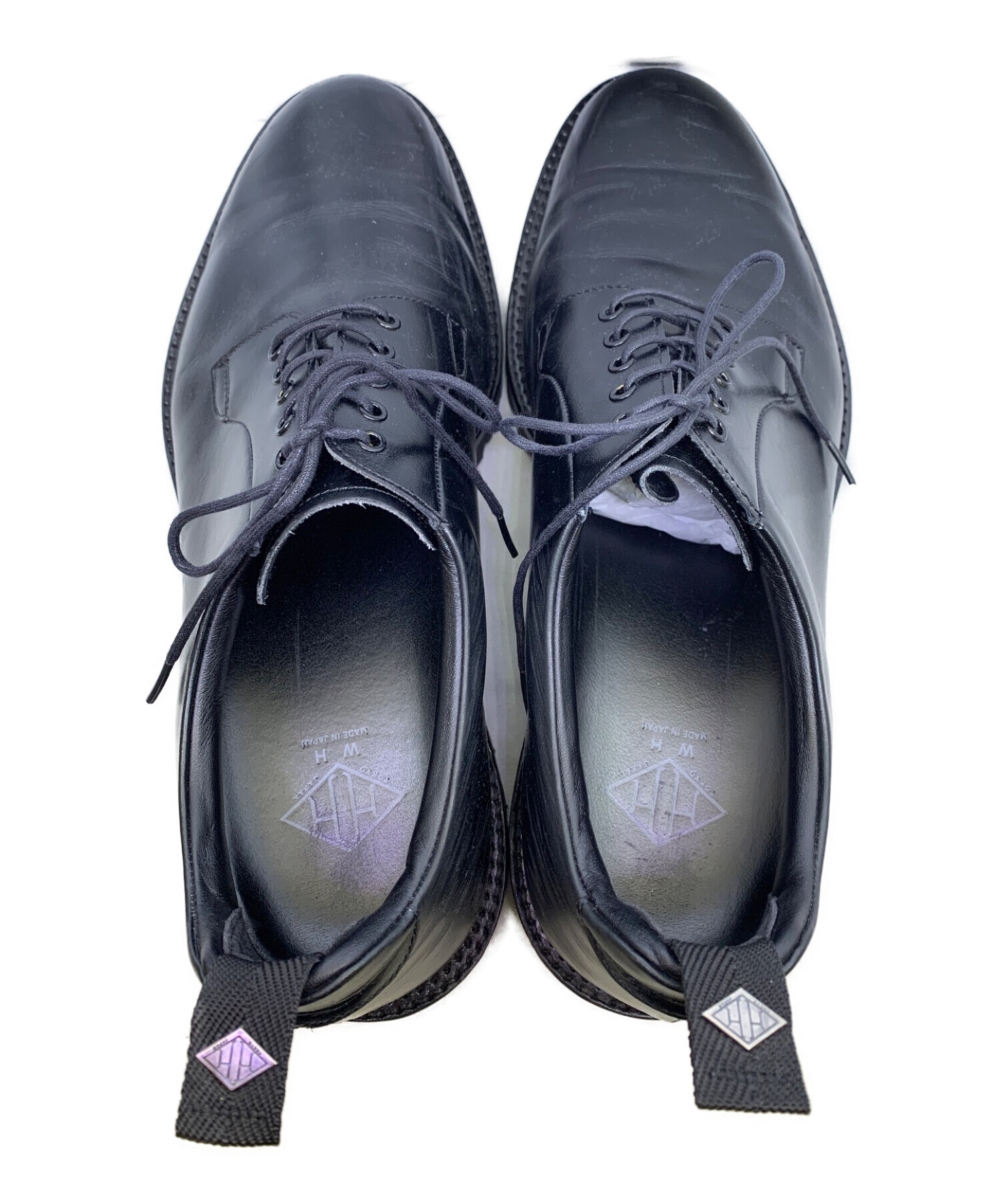 ダブルエイチ／WH シューズ ビジネスシューズ 靴 ビジネス メンズ 男性 男性用レザー 革 本革 ブラック 黒  WHS-0011 ダービーシューズ プレーントゥ Vibramソール