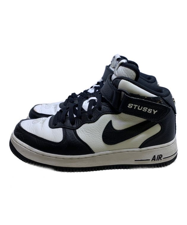 中古・古着通販】NIKE (ナイキ) stussy (ステューシー) AIR FORCE1 MID ブラック×ホワイト サイズ:25.5｜ブランド・古着通販  トレファク公式【TREFAC FASHION】スマホサイト