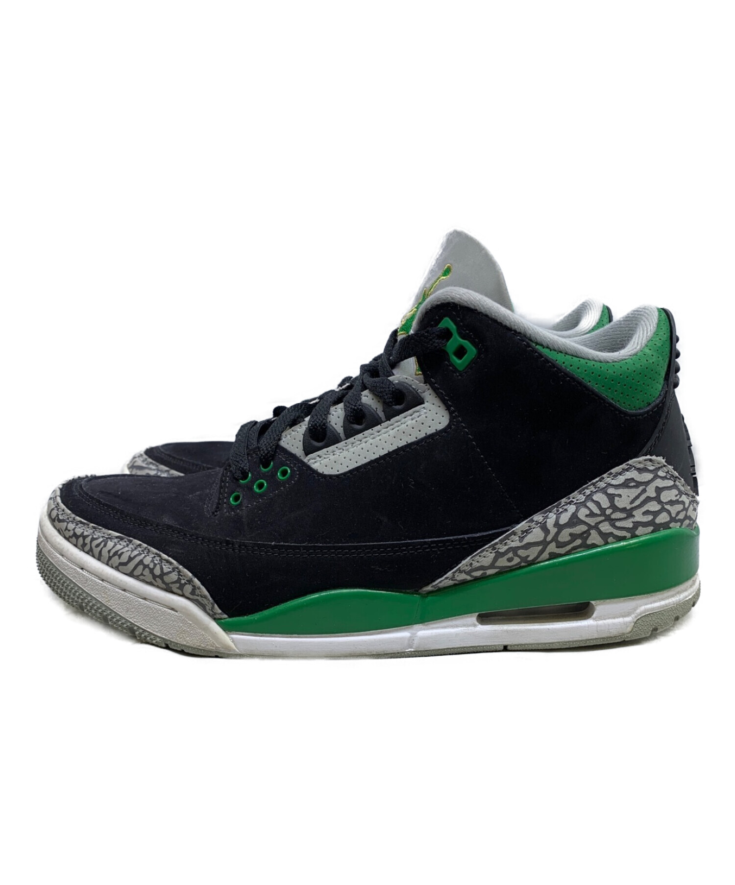 中古・古着通販】NIKE (ナイキ) AIR JORDAN 3 RETRO ブラック×グリーン