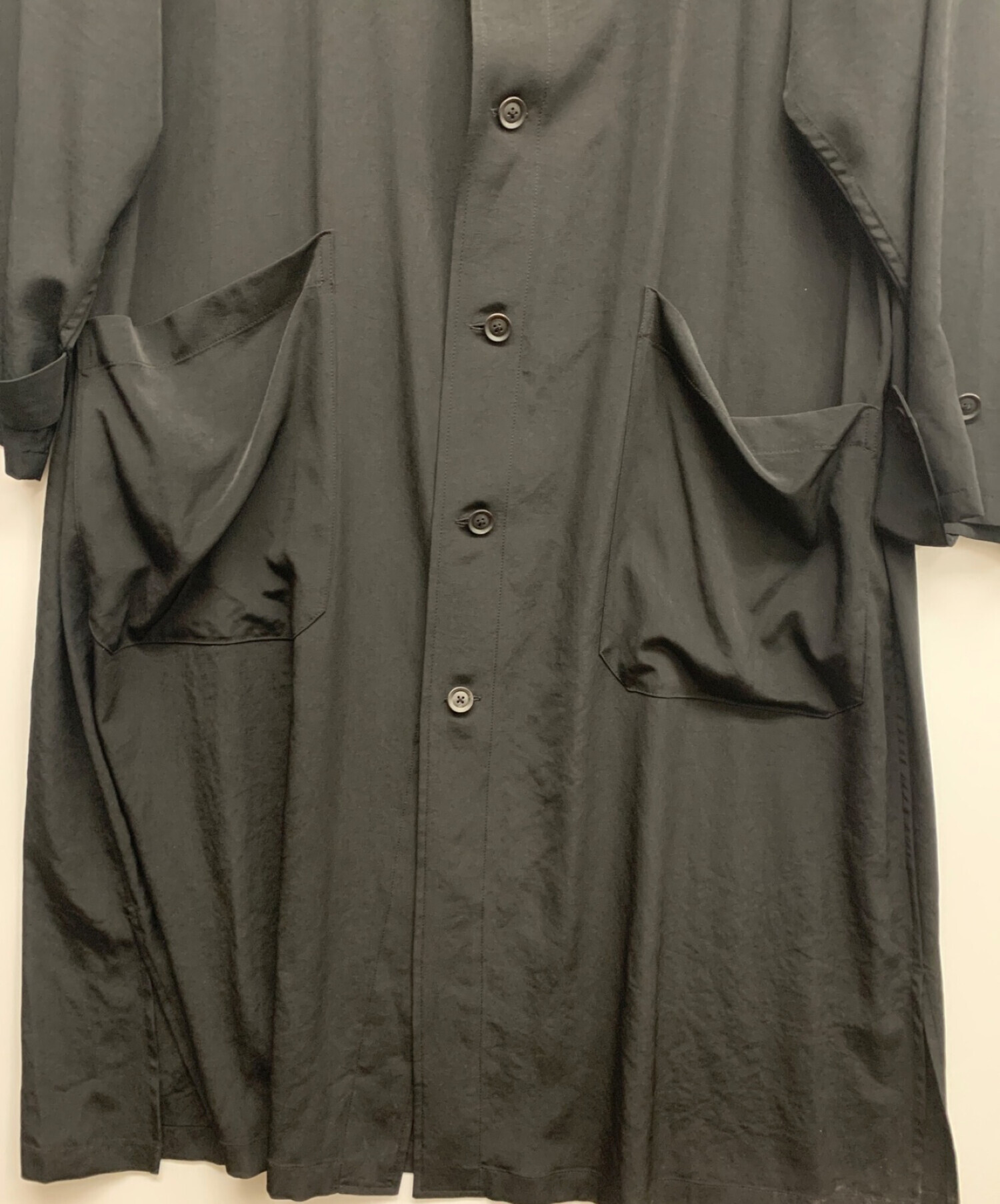 YOHJI YAMAMOTO (ヨウジヤマモト) タキシードスタンドフォールカラーシャツコート ブラック サイズ:3