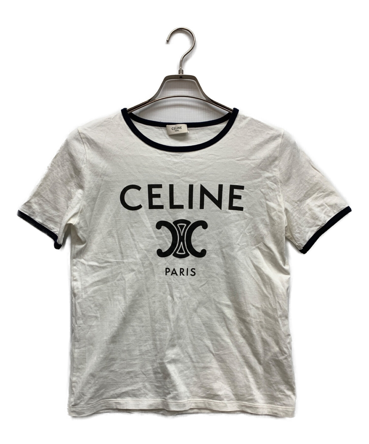 中古・古着通販】CELINE (セリーヌ) リンガーTシャツ ホワイト サイズ 
