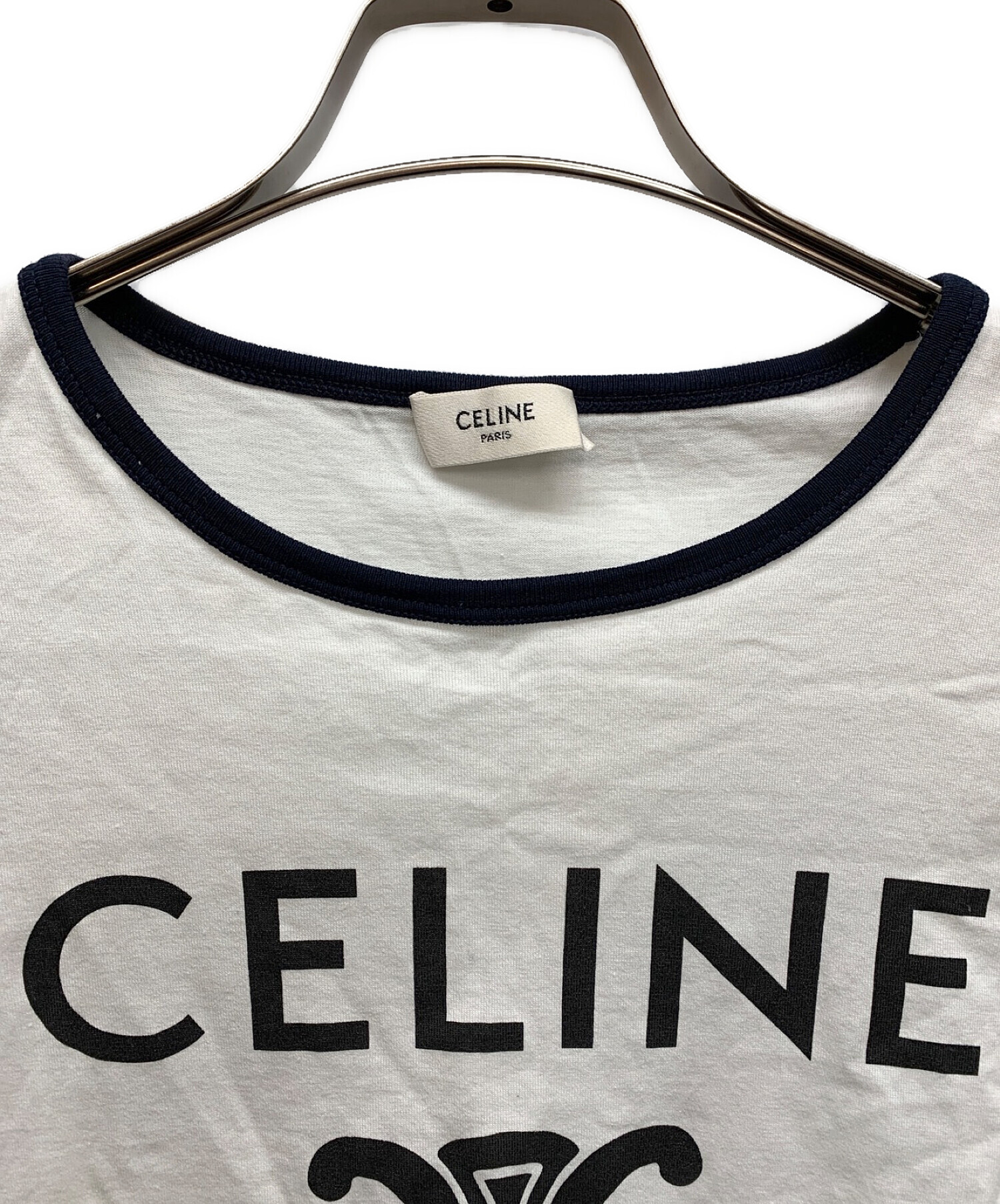 中古・古着通販】CELINE (セリーヌ) リンガーTシャツ ホワイト サイズ 