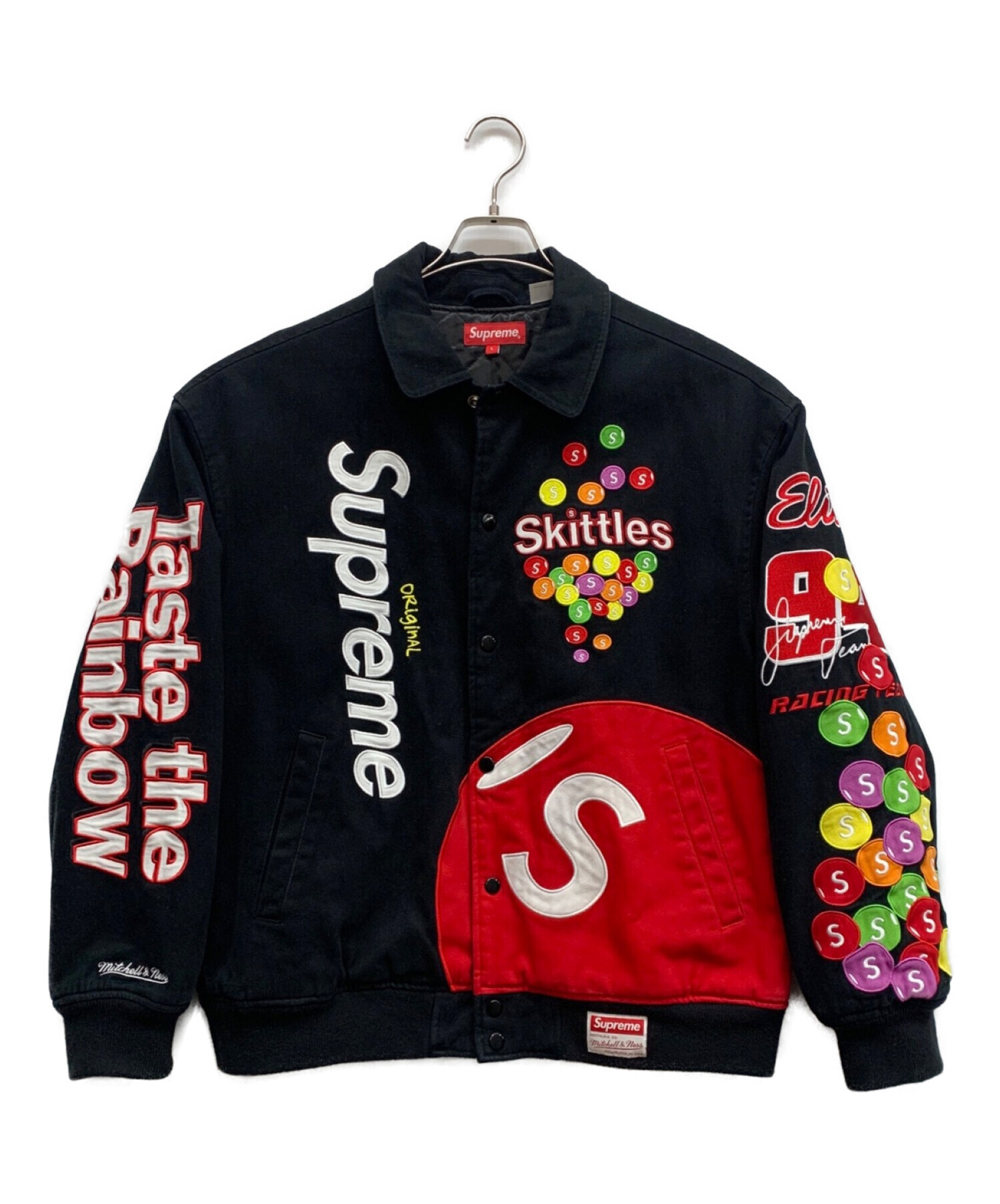 SUPREME (シュプリーム) MITCHELL & NESS (ミッチェルアンドネス) バーシティジャケット ブラック サイズ:L