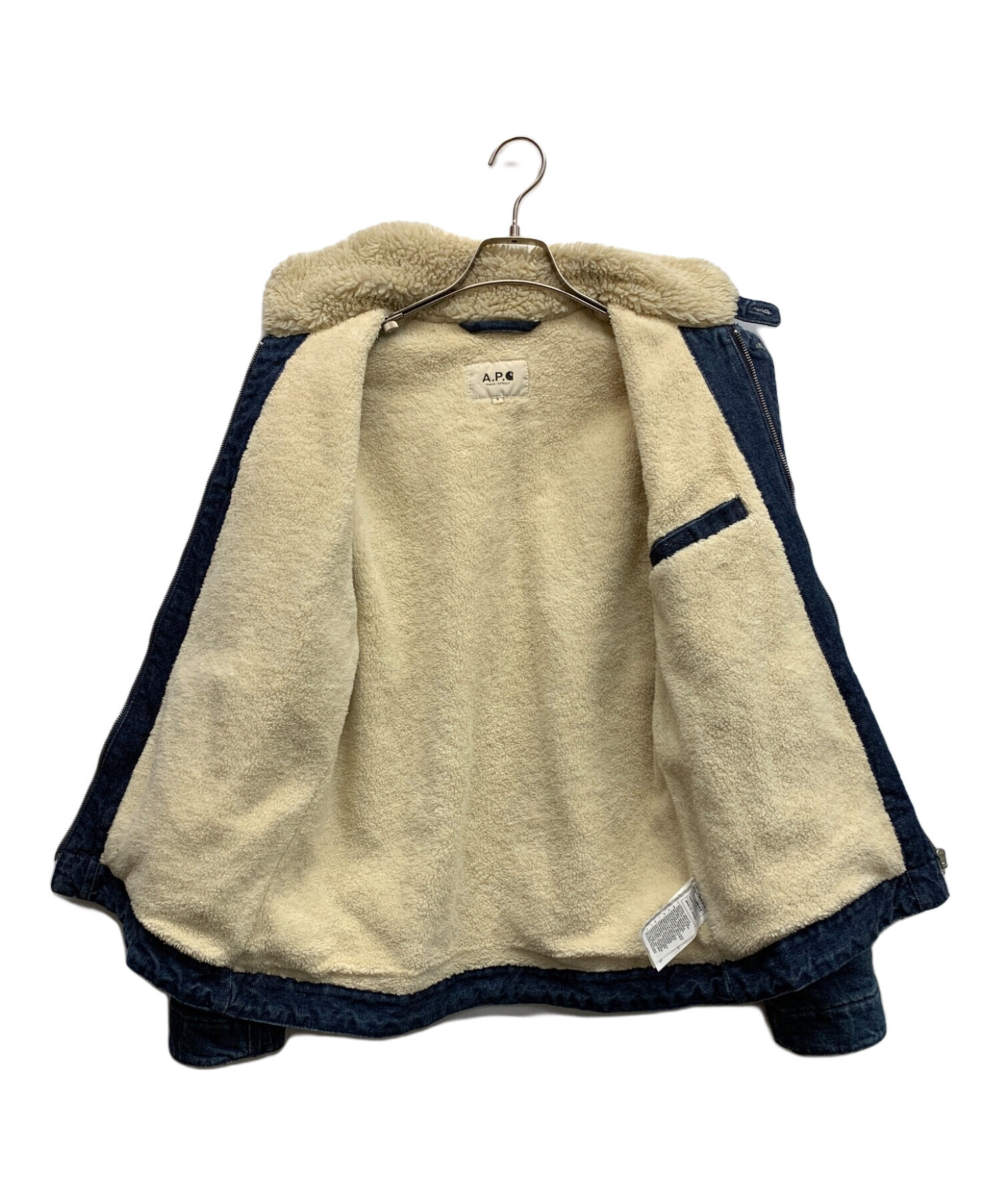 中古・古着通販】CarHartt (カーハート) A.P.C. (アーペーセー) ボアデニムジャケット インディゴ サイズ:S｜ブランド・古着通販  トレファク公式【TREFAC FASHION】スマホサイト