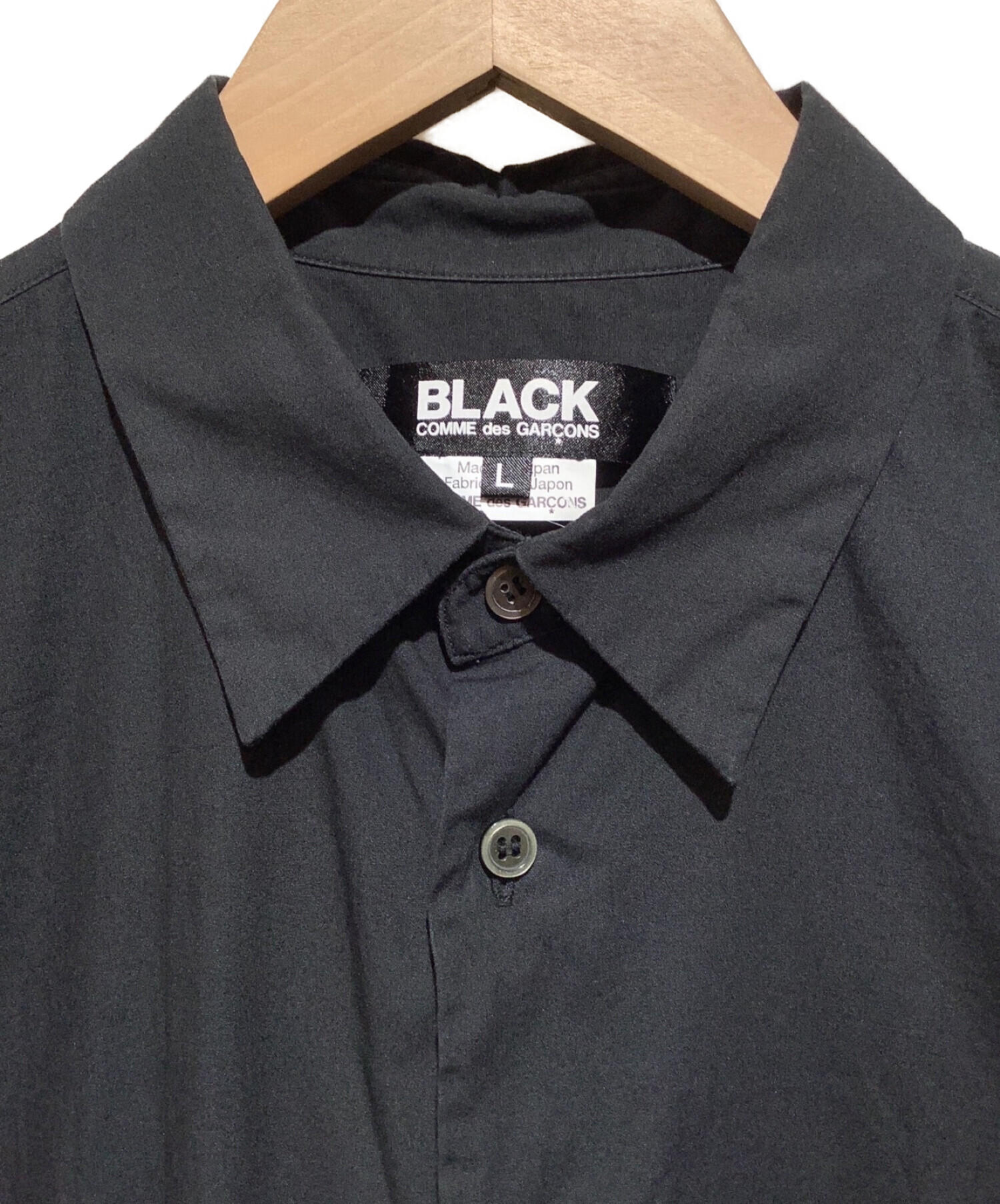 BLACK COMME des GARCONS (コムデギャルソン) 長袖ロングシャツ ブラック サイズ:L