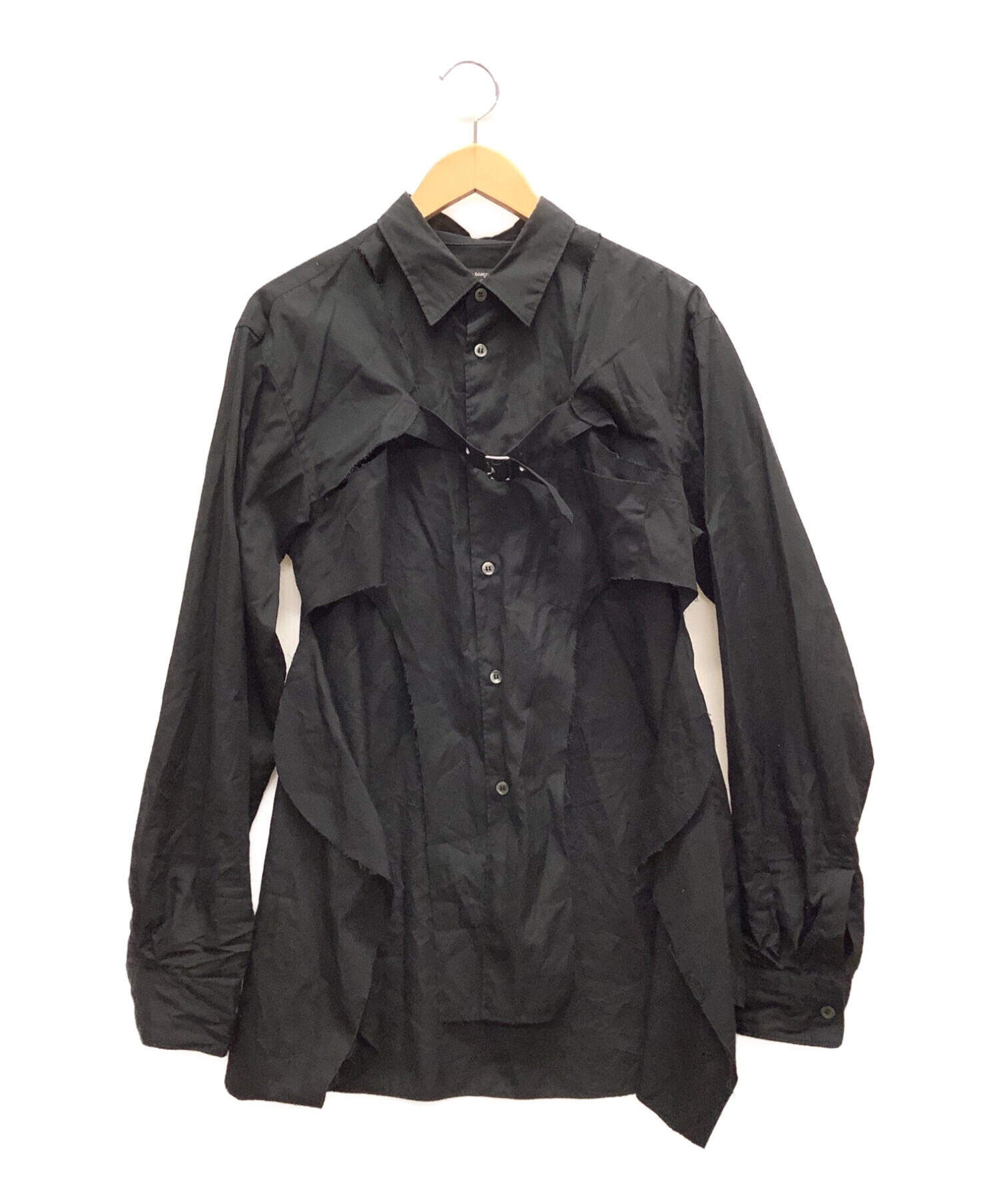 COMME des GARCONS HOMME PLUS (コムデギャルソンオムプリュス)) バックルレイヤードシャツ ブラック サイズ:M
