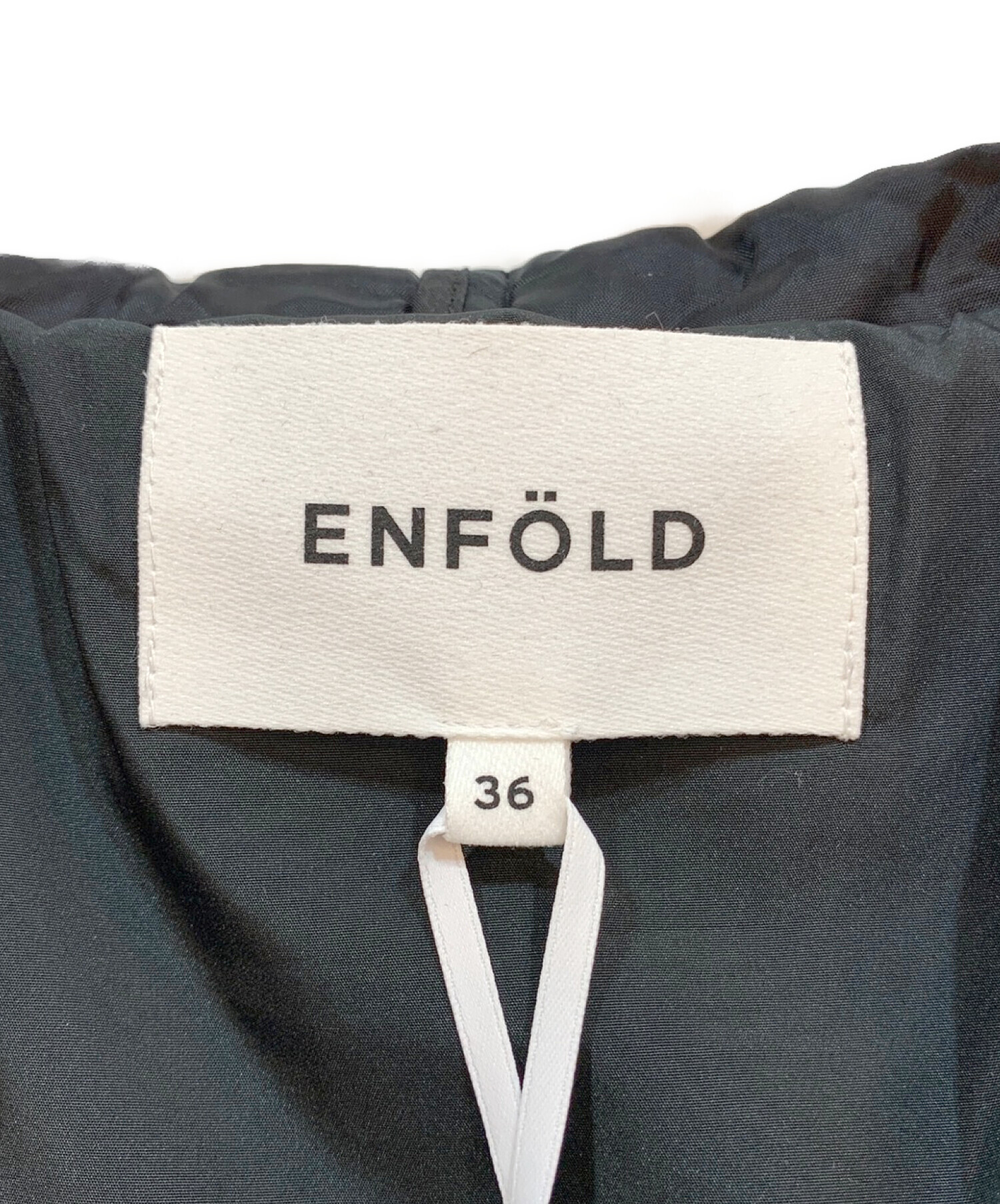 ENFOLD (エンフォルド) タフタキルティング ジップアップ キルティングコート ブラック サイズ:36 未使用品