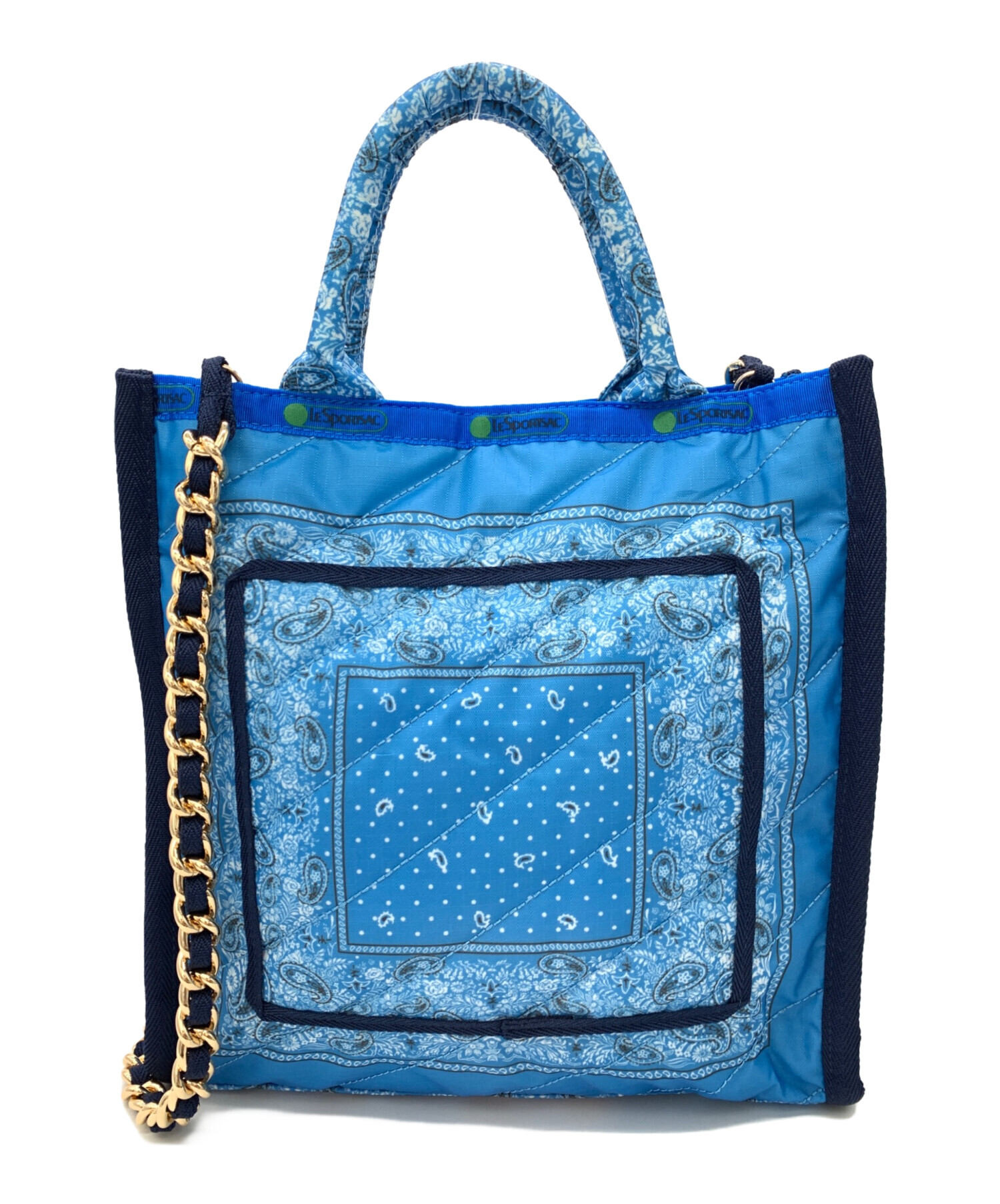 LeSportsac (レスポートサック) SM CHAIN QUILT TOTE バンダナ ブルー