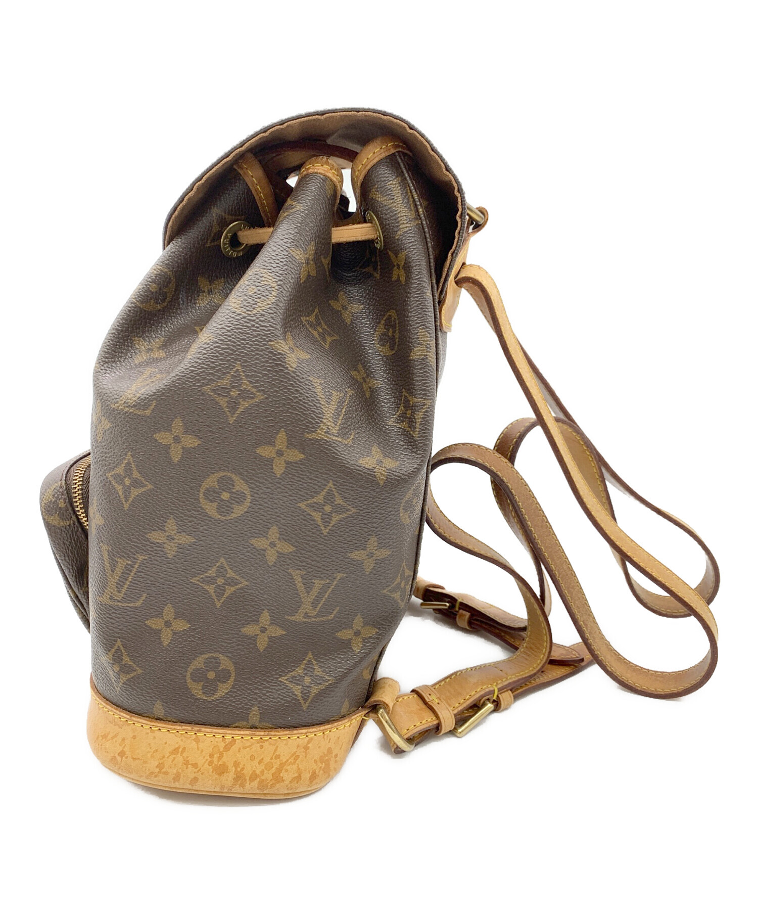 本物 ルイヴィトン LOUIS VUITTON LV モンスリ MM 肌寒い リュックサック バックパック モノグラム ブラウン M51136