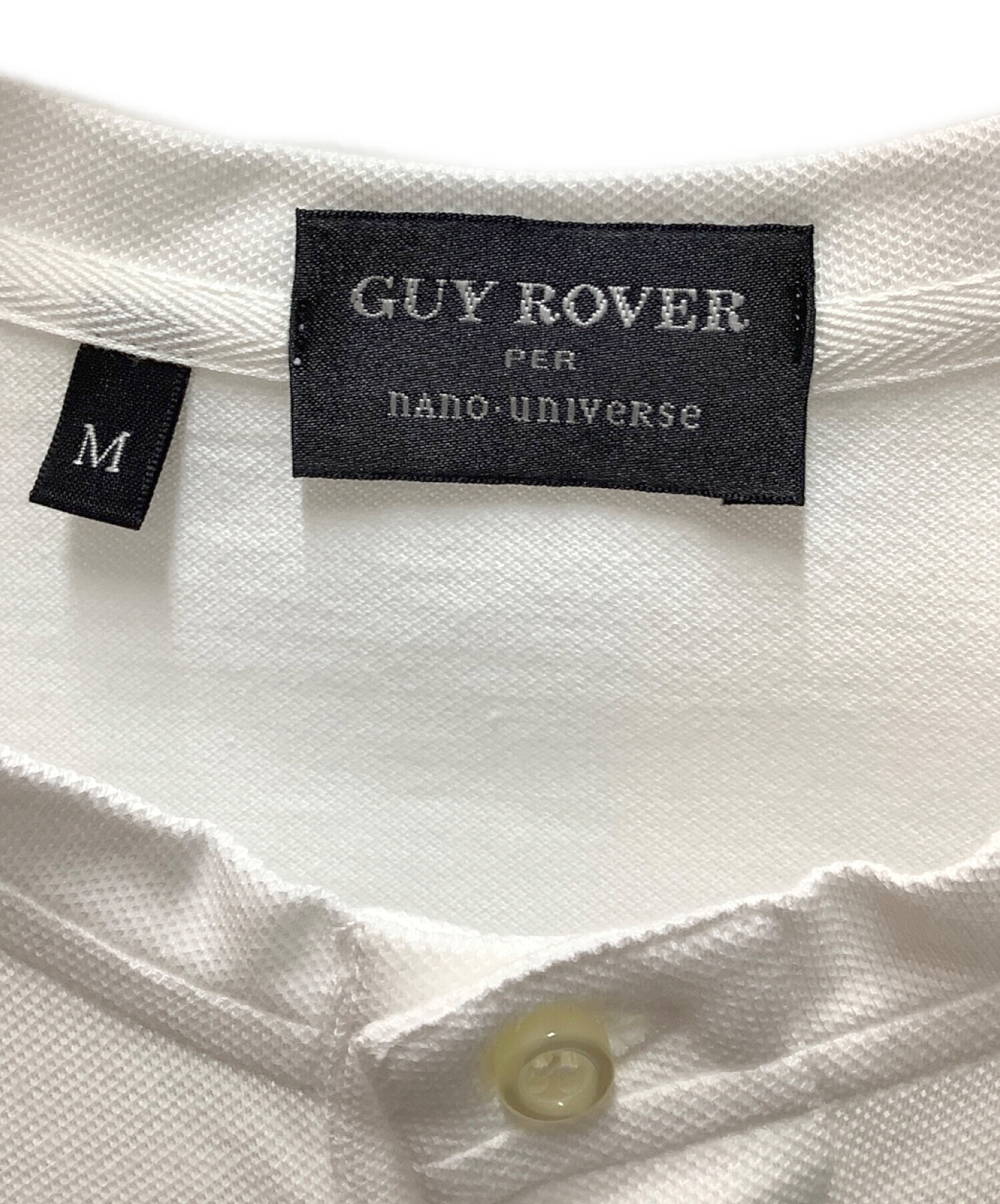 GUY ROVER (ギローバー) nano universe (ナノユニバース) バンドカラーポロシャツ ホワイト サイズ:M