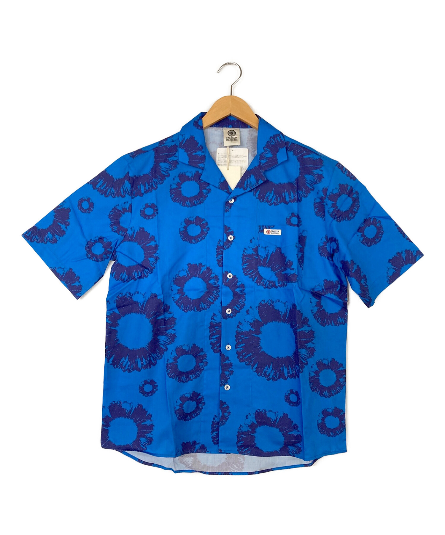 Franklin & Marshall (フランクリン＆マーシャル) 花柄コットンオープンカラーシャツ ブルー サイズ:M 未使用品