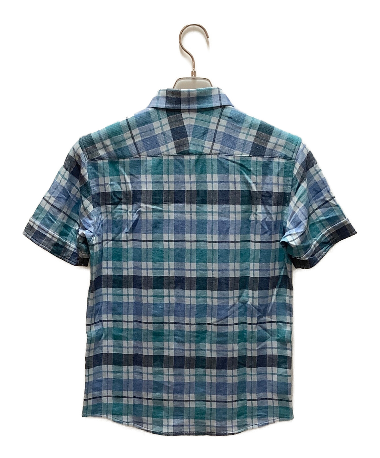 廃盤 バーバリーブラックレーベル チェックシャツ M メンズ 半袖 HN1835古着屋BLUES