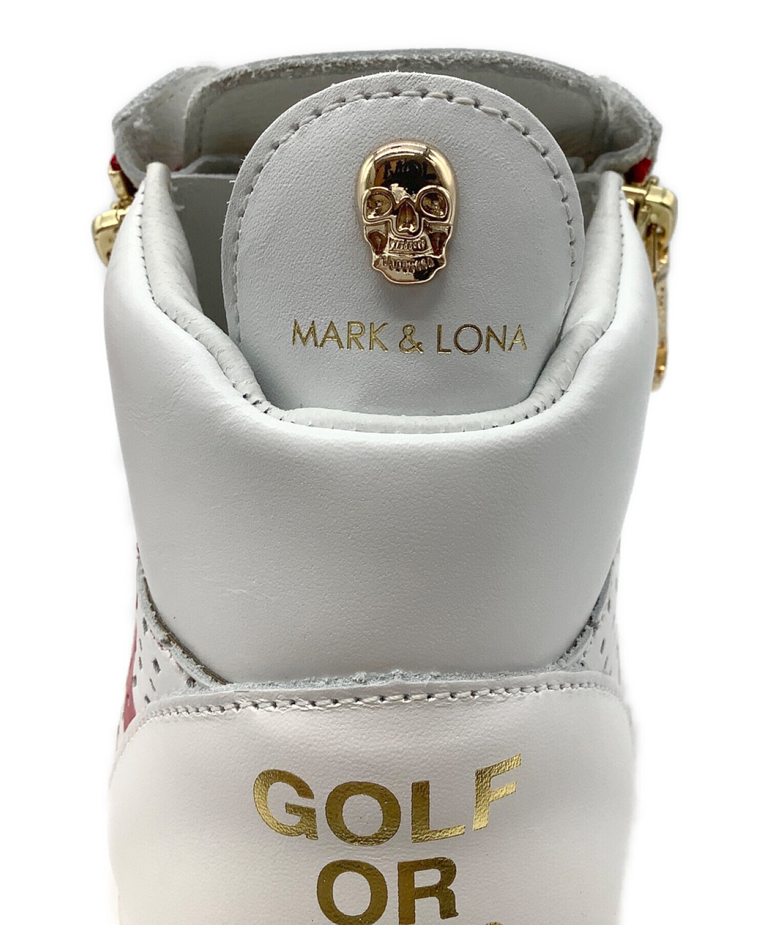 MARK&LONA (マークアンドロナ) Encore Zip High-cut Sneaker ホワイト×レッド サイズ:26㎝