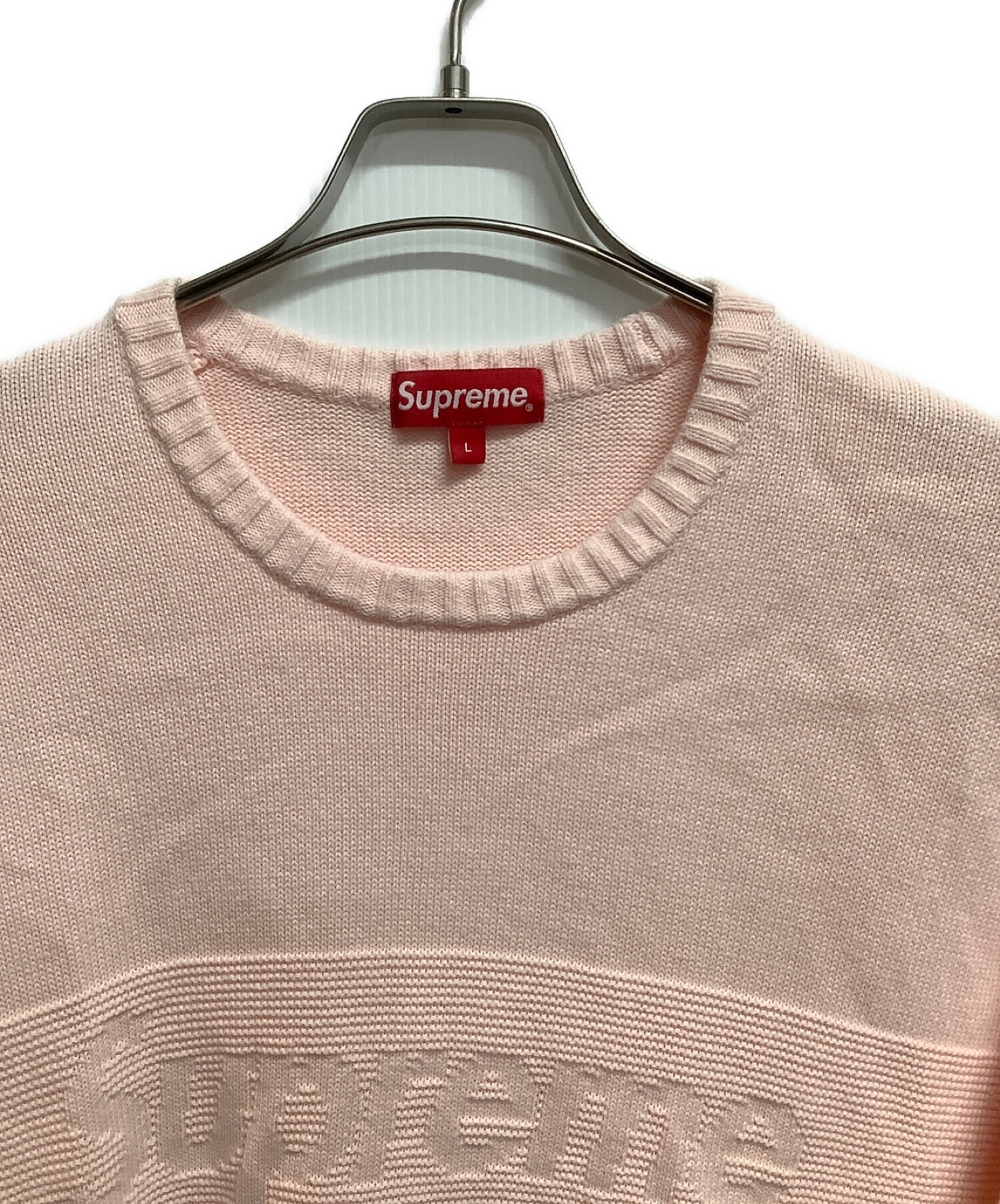 Supreme (シュプリーム) Tonal Paneled Sweater ライトピンク サイズ:L