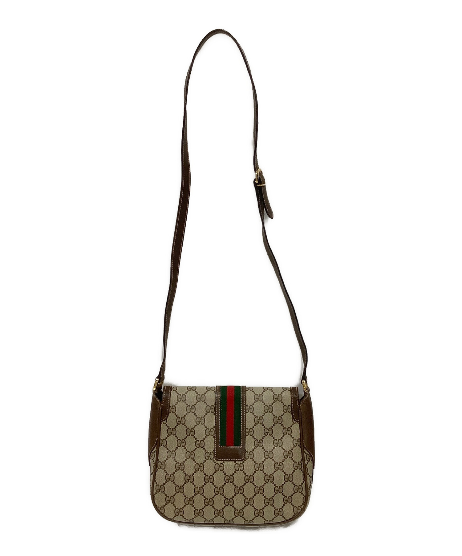 GUCCI (グッチ) OLD GUCCI シェリーライン ショルダーバッグ ベージュ