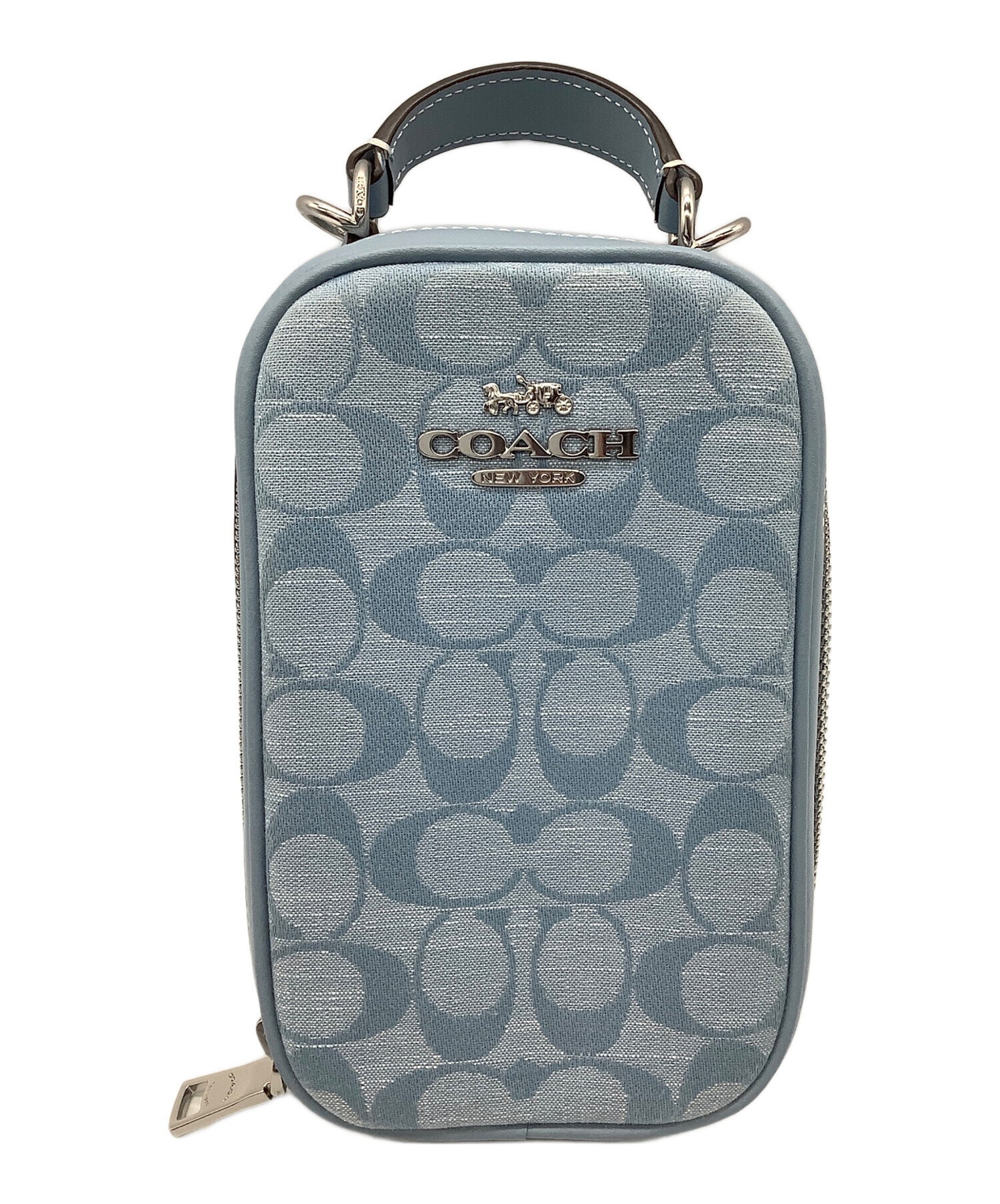 中古・古着通販】COACH (コーチ) エヴァ フォーン クロスボディ・シグネチャー シャンブレー ショルダーバッグ スカイブルー  サイズ:-｜ブランド・古着通販 トレファク公式【TREFAC FASHION】スマホサイト