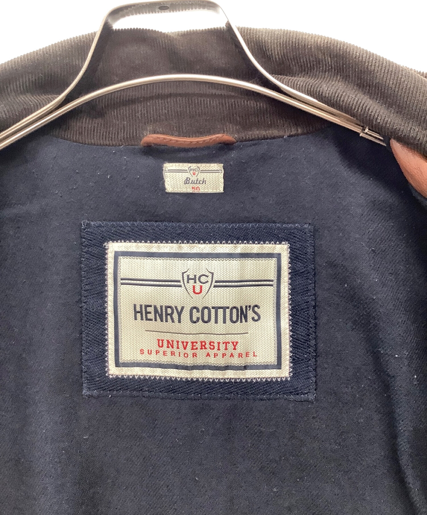Henry Cotton's (ヘンリーコットンズ) ラムレザージャケット ブラウン サイズ:50