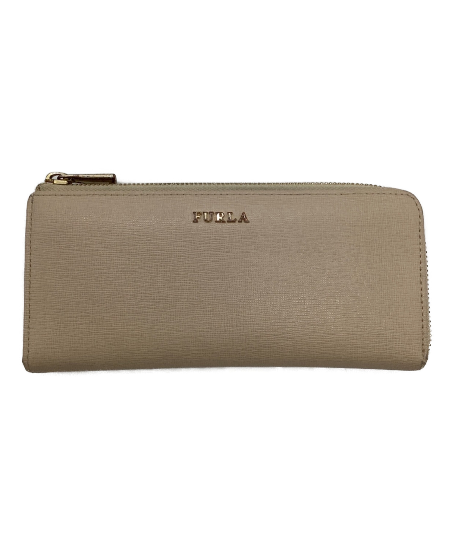 中古・古着通販】FURLA (フルラ) ラウンドファスナー長財布 ベージュ