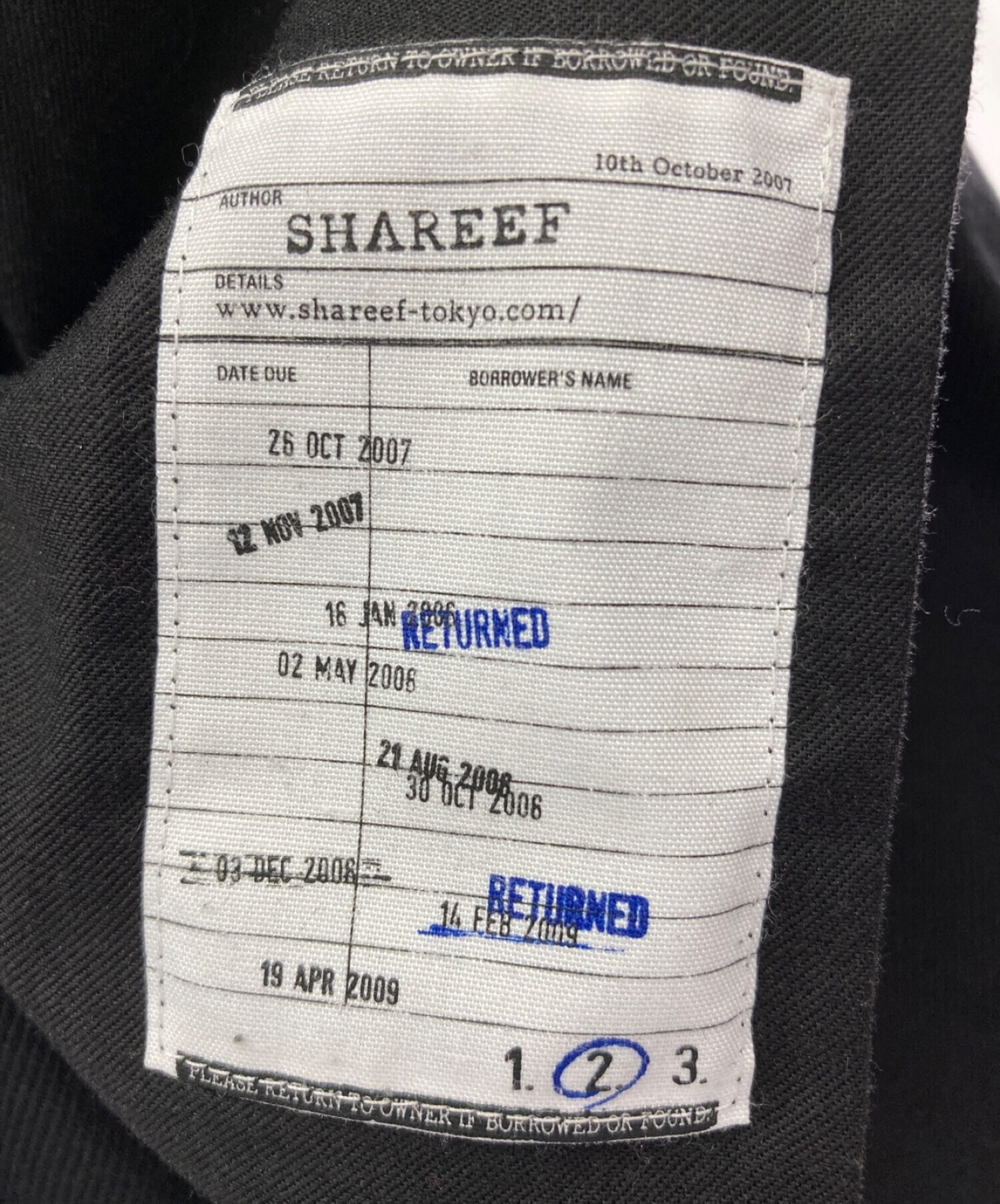 中古・古着通販】SHAREEF (シャリーフ) カーゴパンツ ブラック サイズ