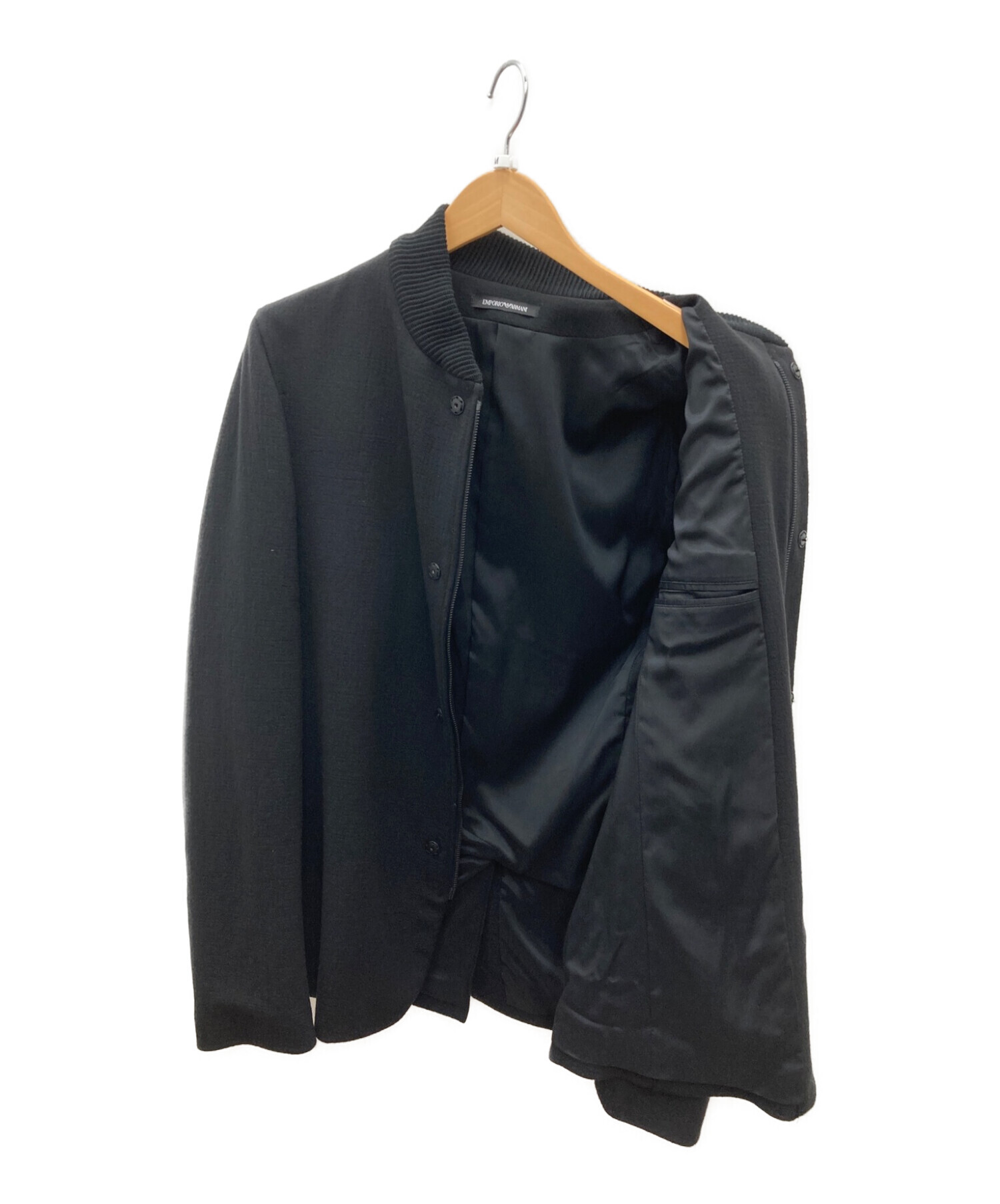 EMPORIO ARMANI (エンポリオアルマーニ) スタンドカラージャケット ブラック サイズ:48