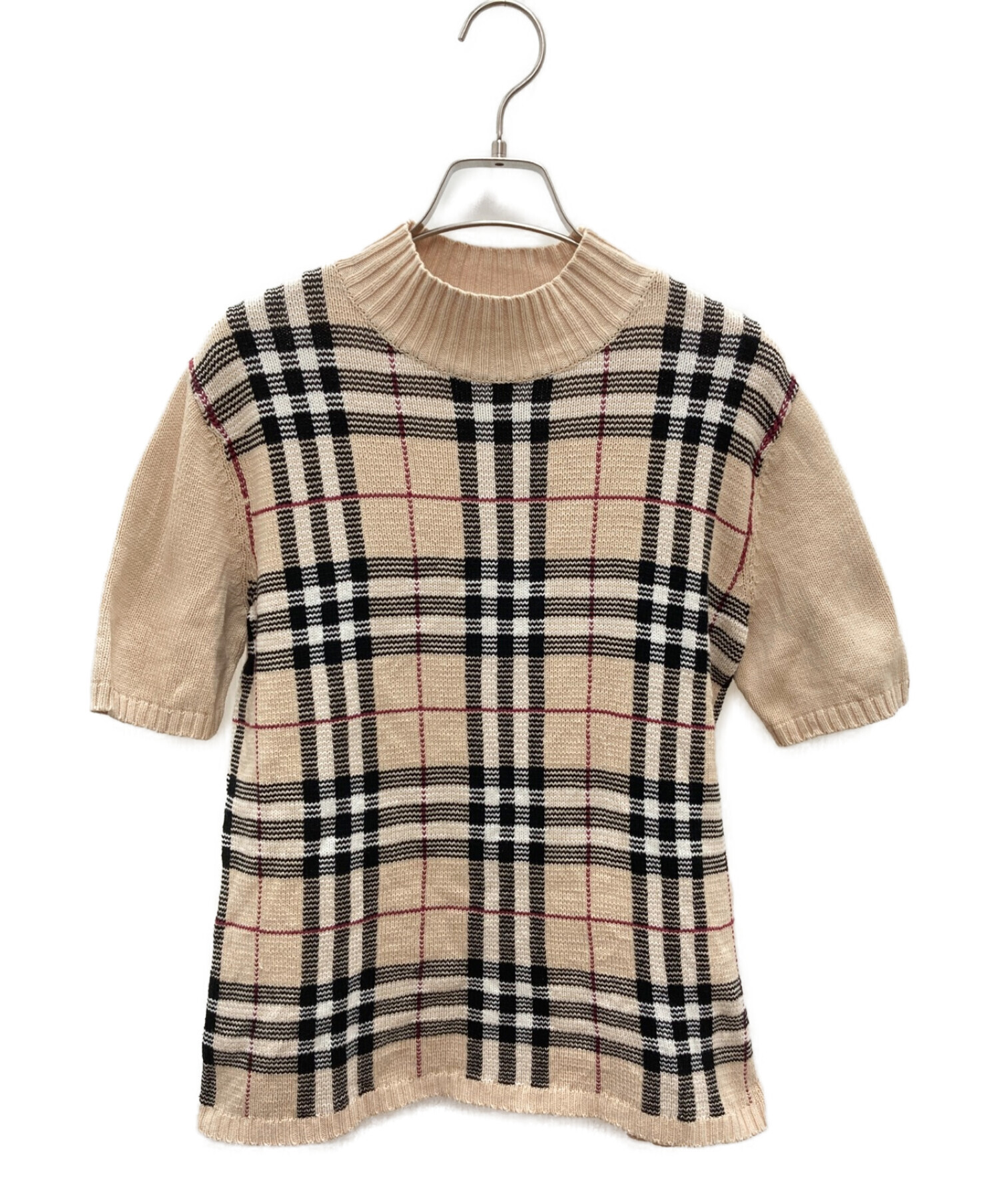 BURBERRY LONDON (バーバリー ロンドン) 半袖ニット ベージュ サイズ:40