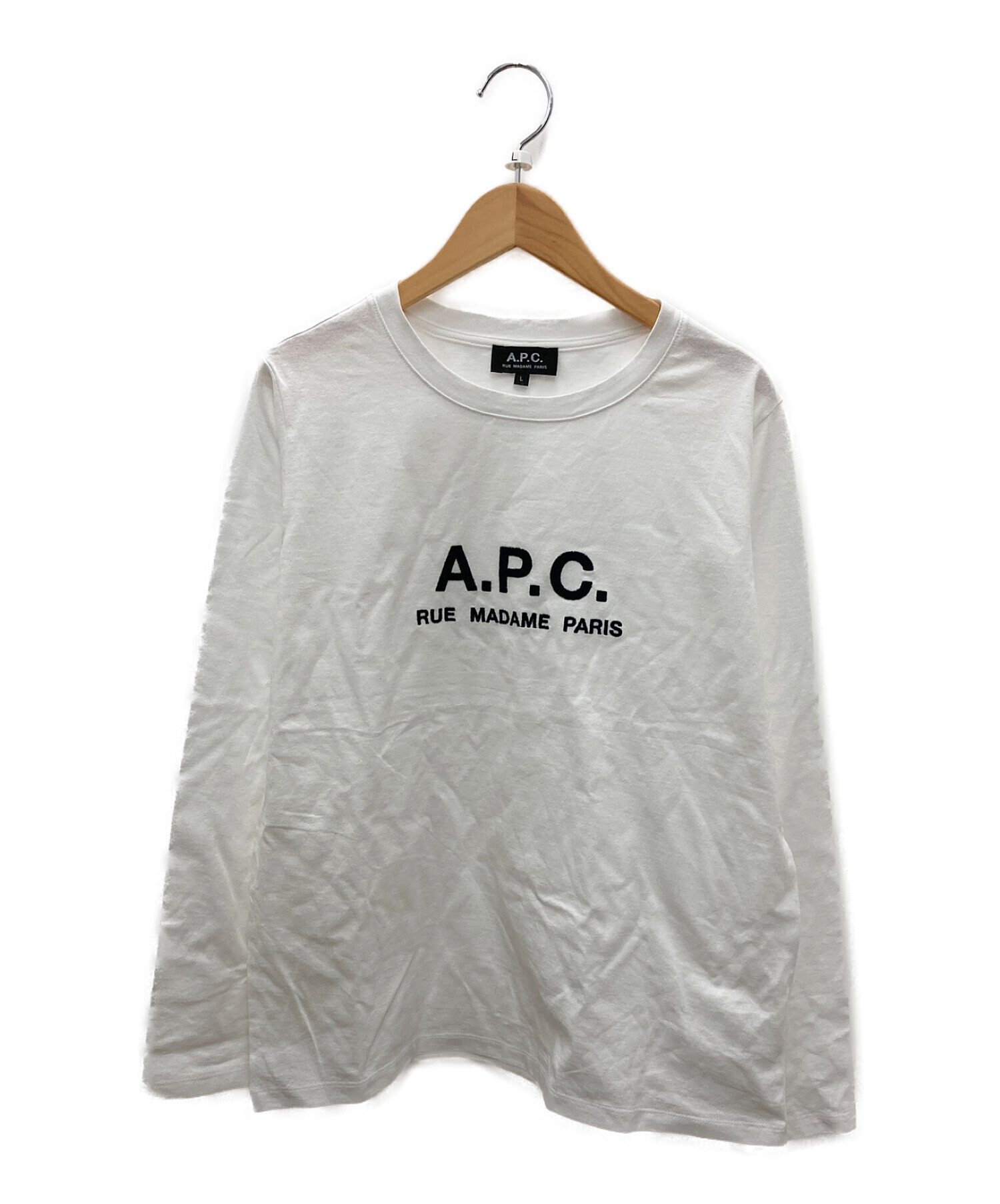 A.P.C. (アー・ペー・セー) 長袖Tシャツ ホワイト サイズ:L