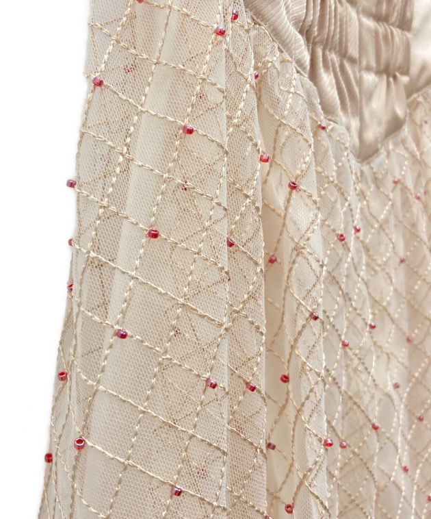 Lily Brown (リリーブラウン) ビーズ刺繍ロングスカート ベージュ サイズ:フリー