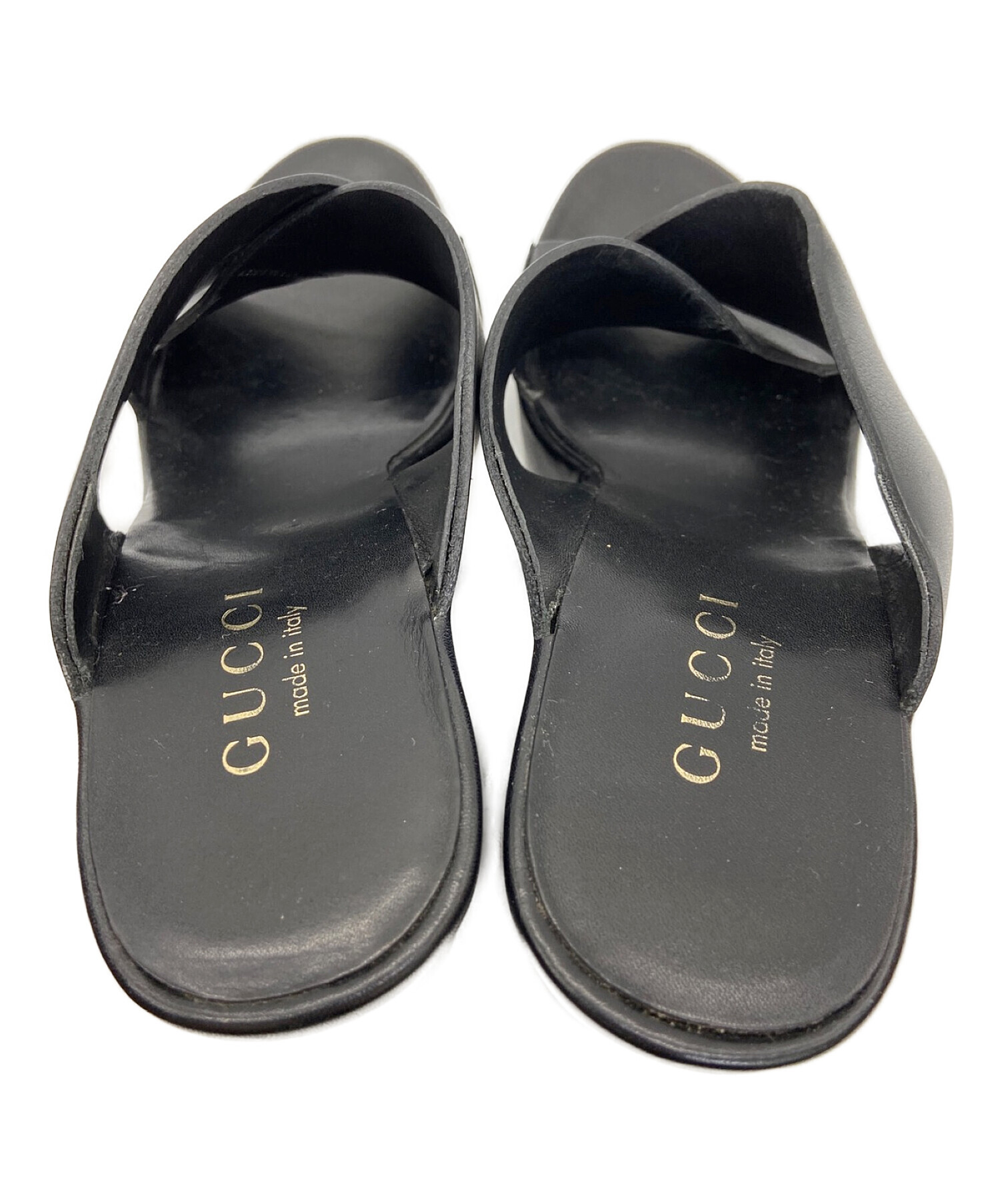 中古・古着通販】GUCCI (グッチ) サンダル ブラック サイズ:6 1/2