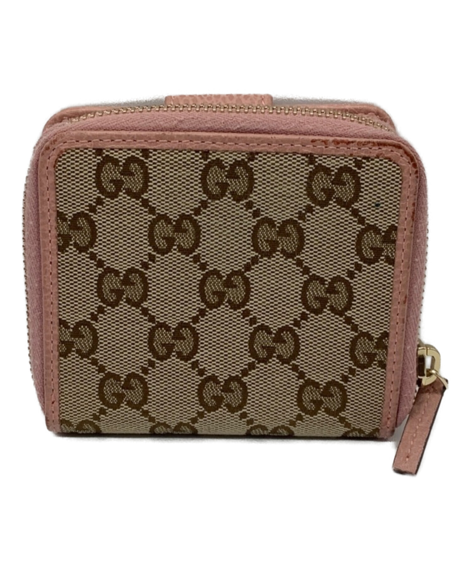 中古・古着通販】GUCCI (グッチ) 2つ折り財布 ベージュ×ピンク