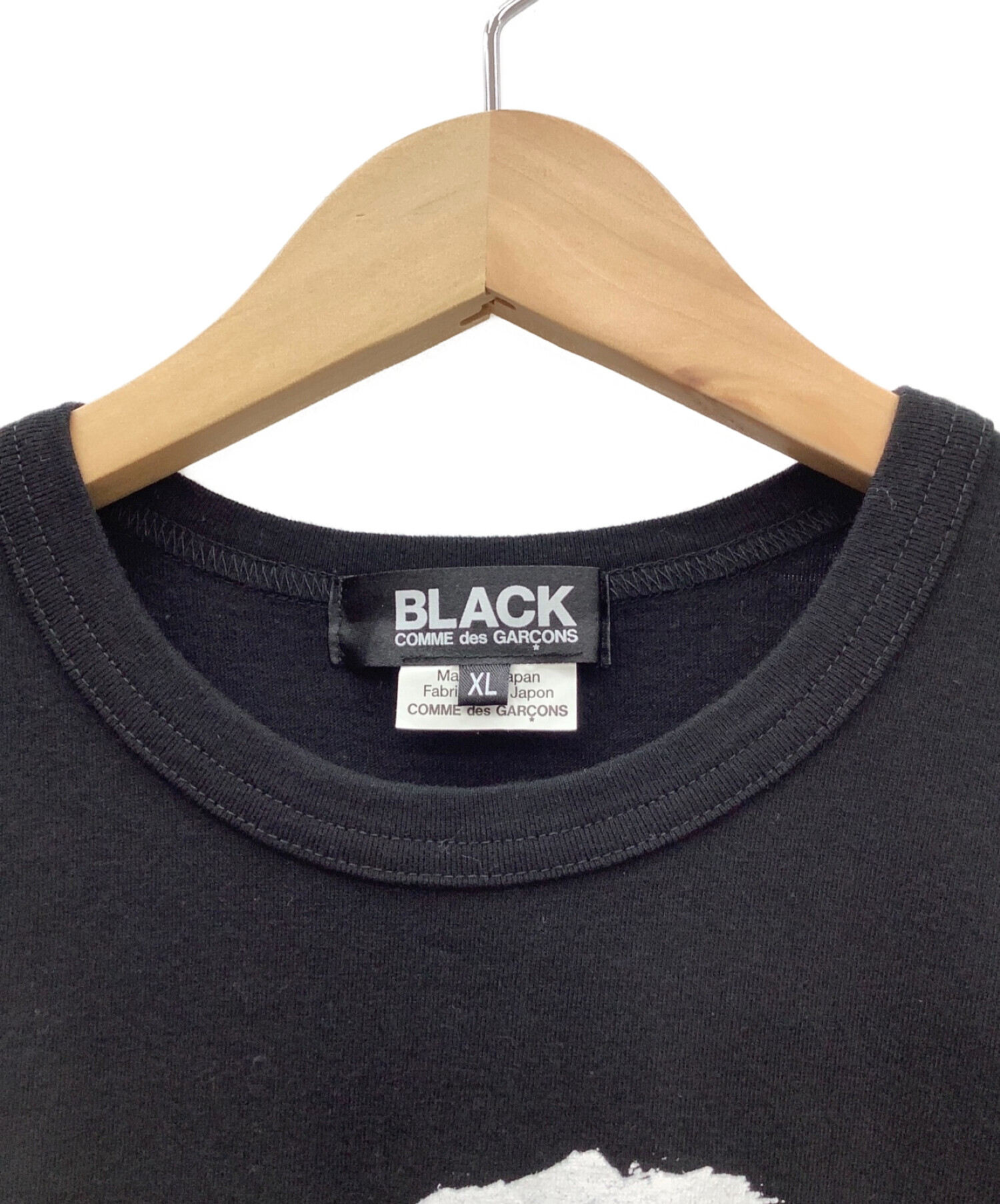 BLACK COMME des GARCONS (ブラックコムデギャルソン) プリントカットソー ブラック サイズ:XL