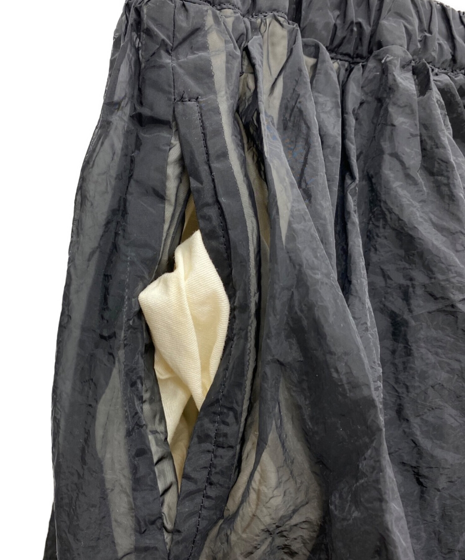 BLACK COMME des GARCONS (ブラックコムデギャルソン) シワ加工シアーバルーンスカート ブラック サイズ:M 未使用品