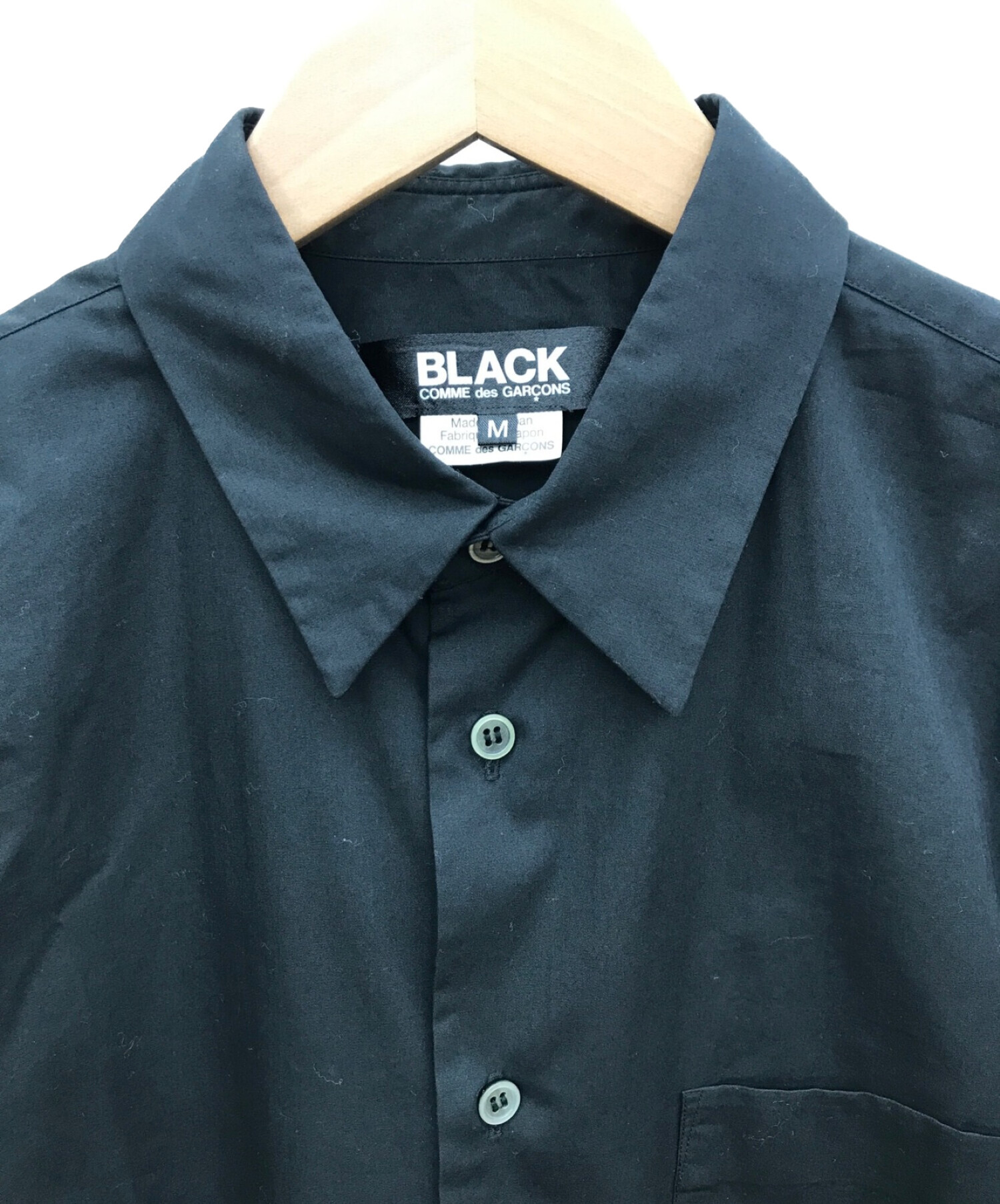 BLACK COMME des GARCONS (ブラックコムデギャルソン) ロングシャツ ブラック サイズ:M