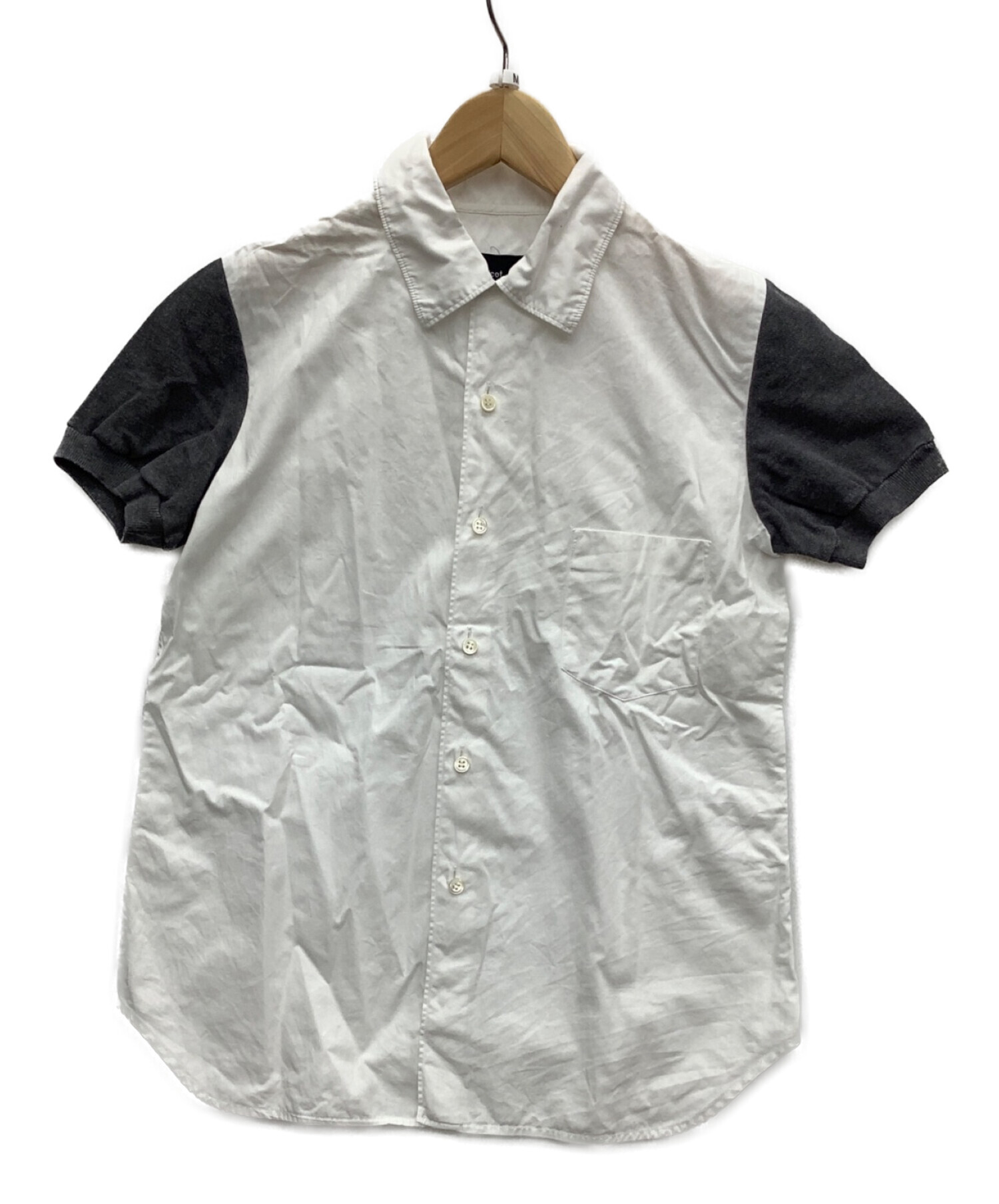 tricot COMME des GARCONS (トリココムデギャルソン) 半袖切替シャツ ホワイト サイズ:M