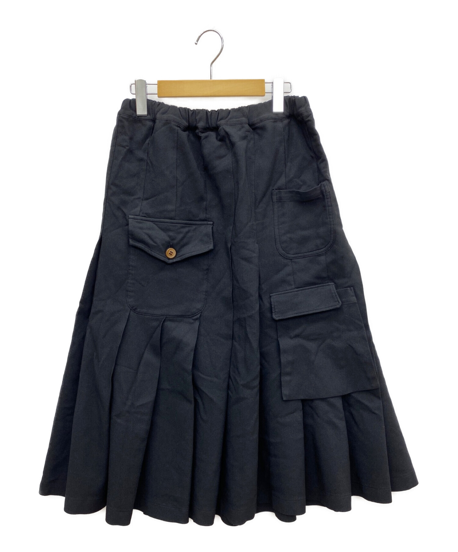COMME des GARCONS COMME des GARCONS (コムデギャルソン コムデギャルソン) デザインポケットプリーツスカート  ブラック サイズ:L