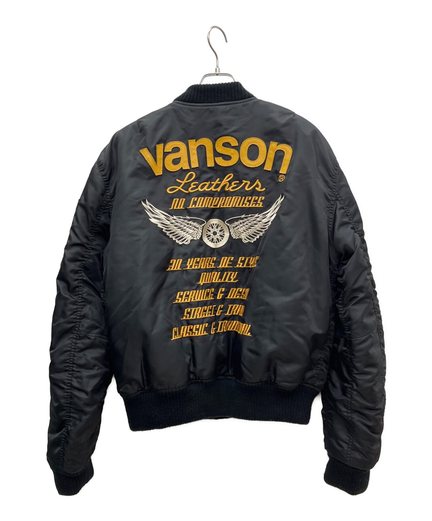 VANSON (バンソン) MA-1ジャケット ブラック サイズ:XL